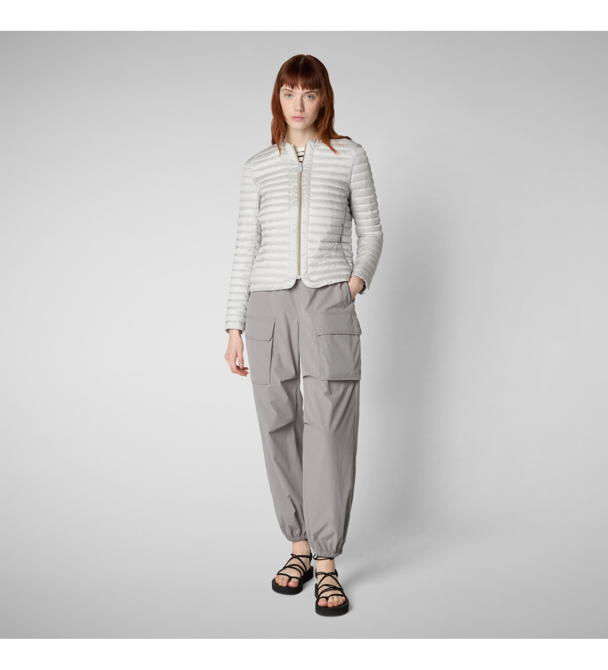 Save The Duck für Damen. D30614W-IRIS20 Carina Jacke grau (L), Lässig, Nylon, Langarm
