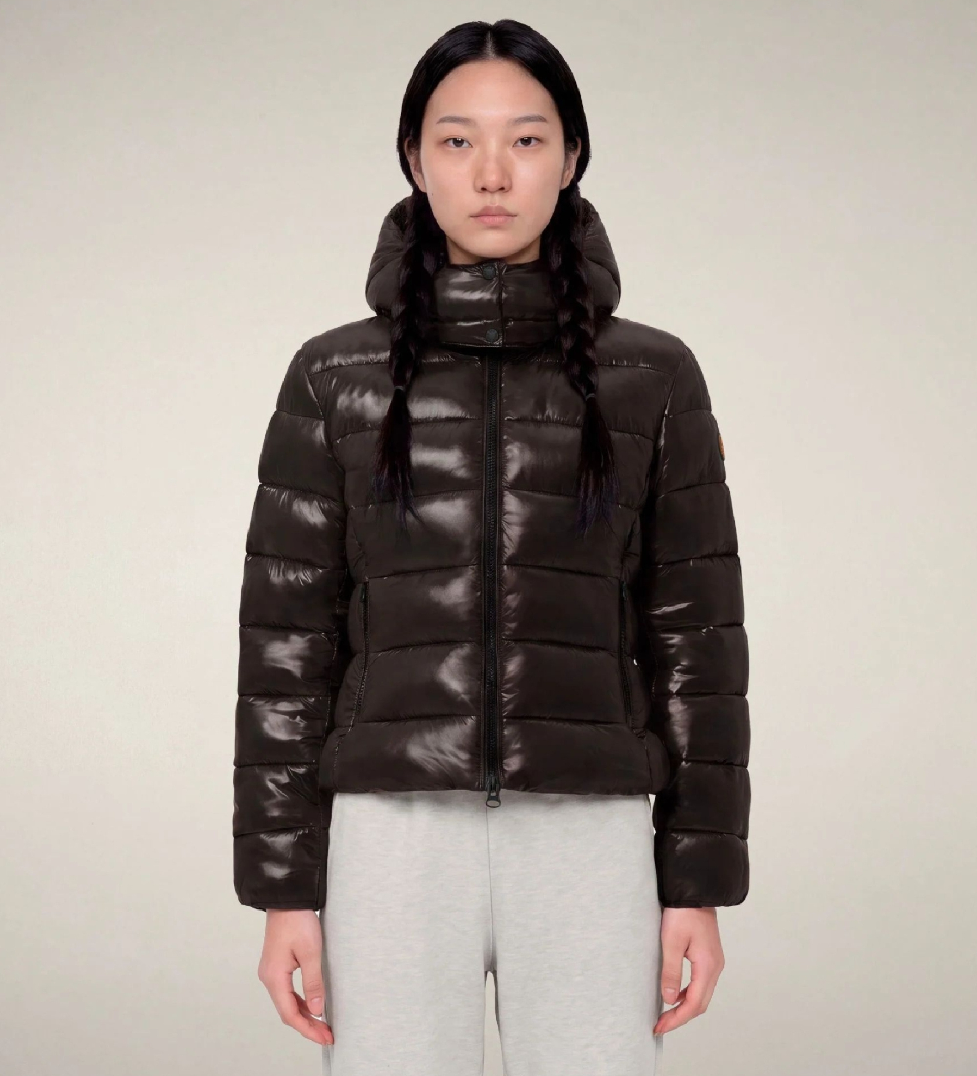 Save The Duck für Damen. D31470W-LOVE23 Cosmary gesteppte Jacke braun (S), Lässig, Nachhaltig, Recyceltes Nylon