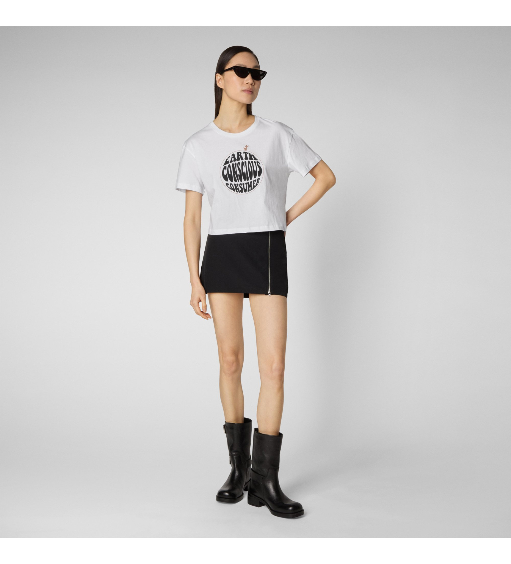 Save The Duck für Damen. DT1722W-BESY18 Eart Consicious T-shirt weiß (S), Lässig, Kurzarm, Bio-Baumwolle