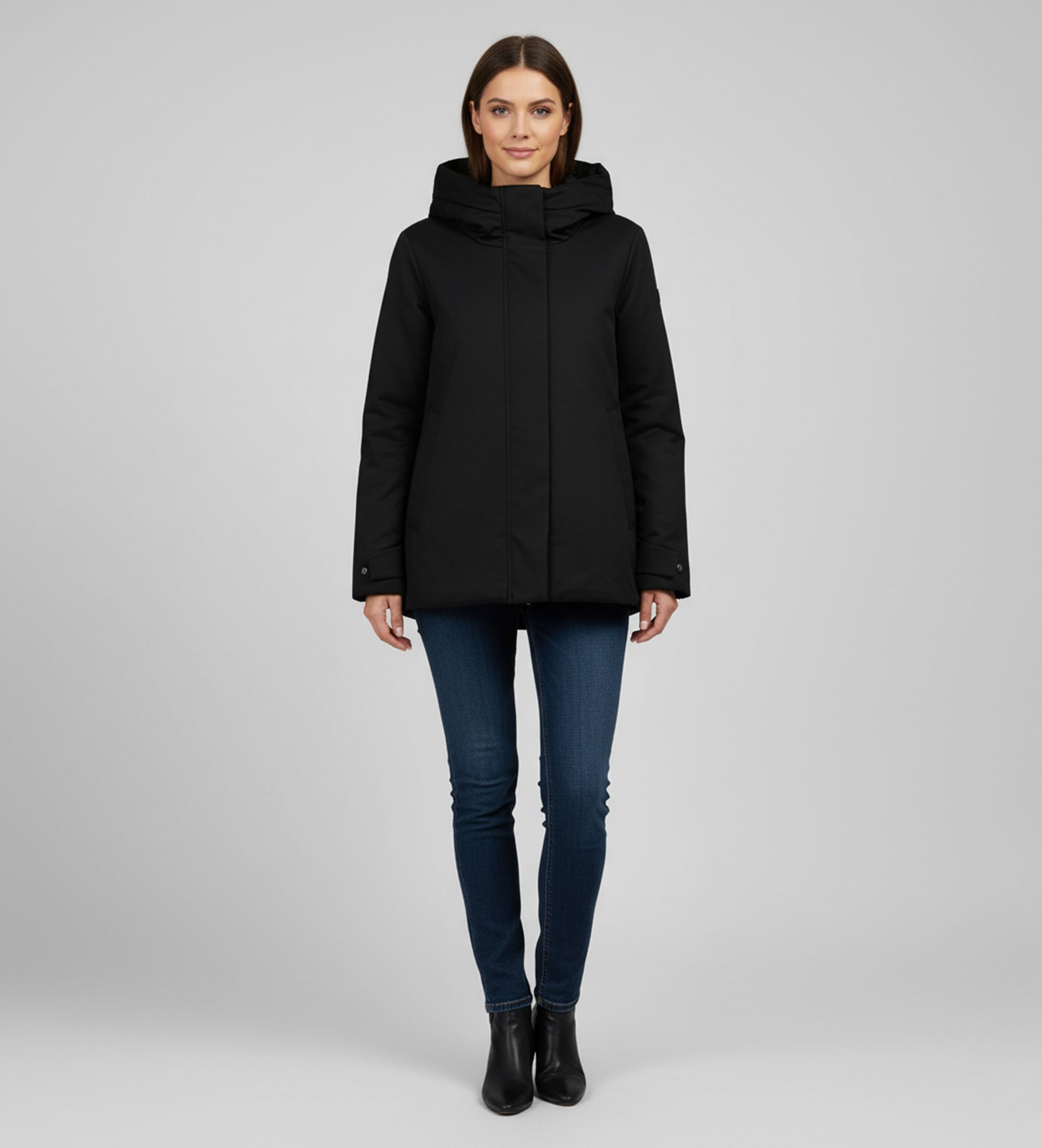 Save The Duck für Damen. D32432W-WULY21 Kurze Jacke Lua sehr dunkelblau (M/L), Schwarz, Lässig, Synthetisch, Langarm