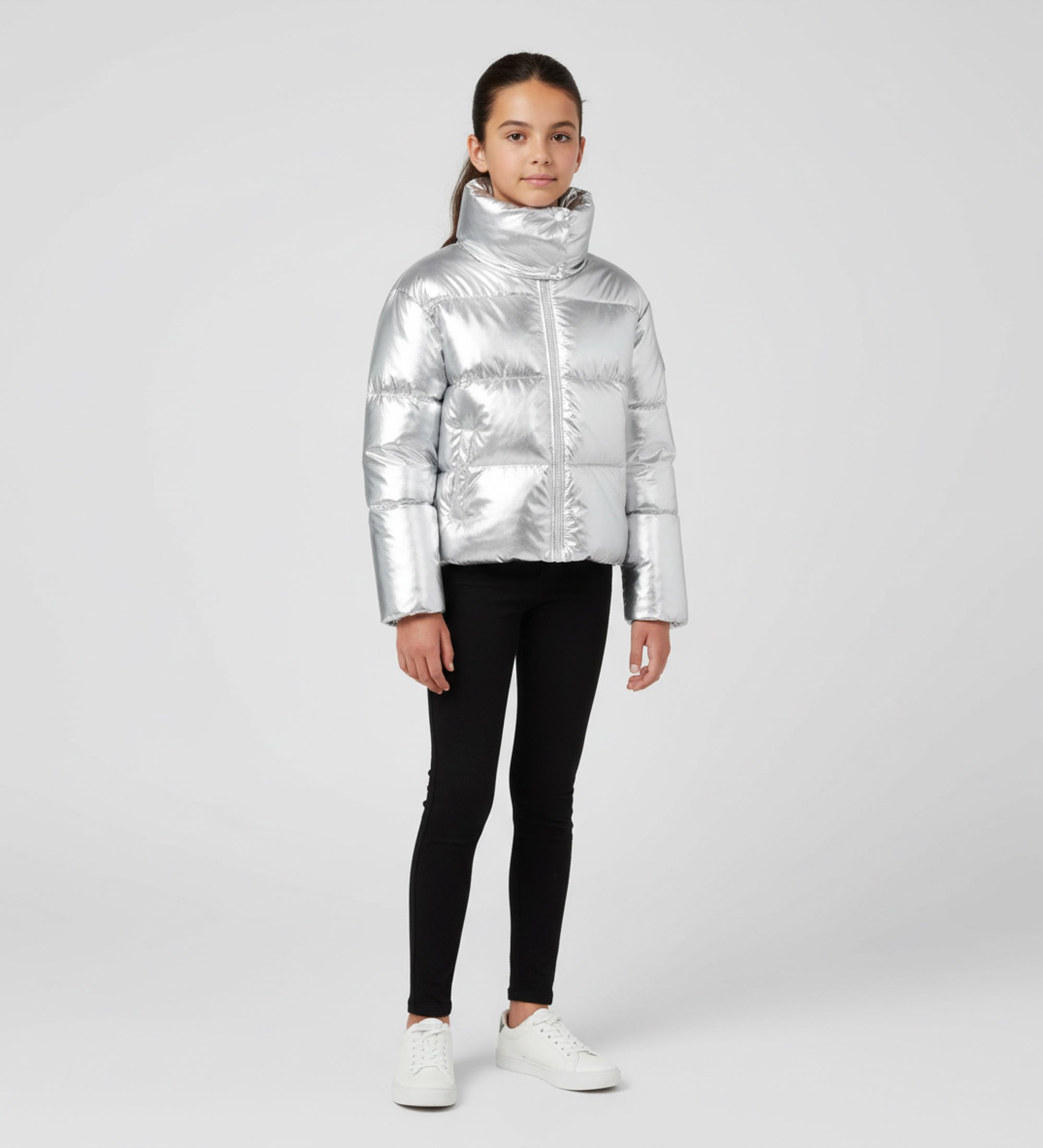 Save The Duck für Frauen/Mädchen. J32452G-ICED21 Dyla Jacke silber (16 Años), Lässig, Synthetisch, Polyester, Langarm, Kinderbekleidung