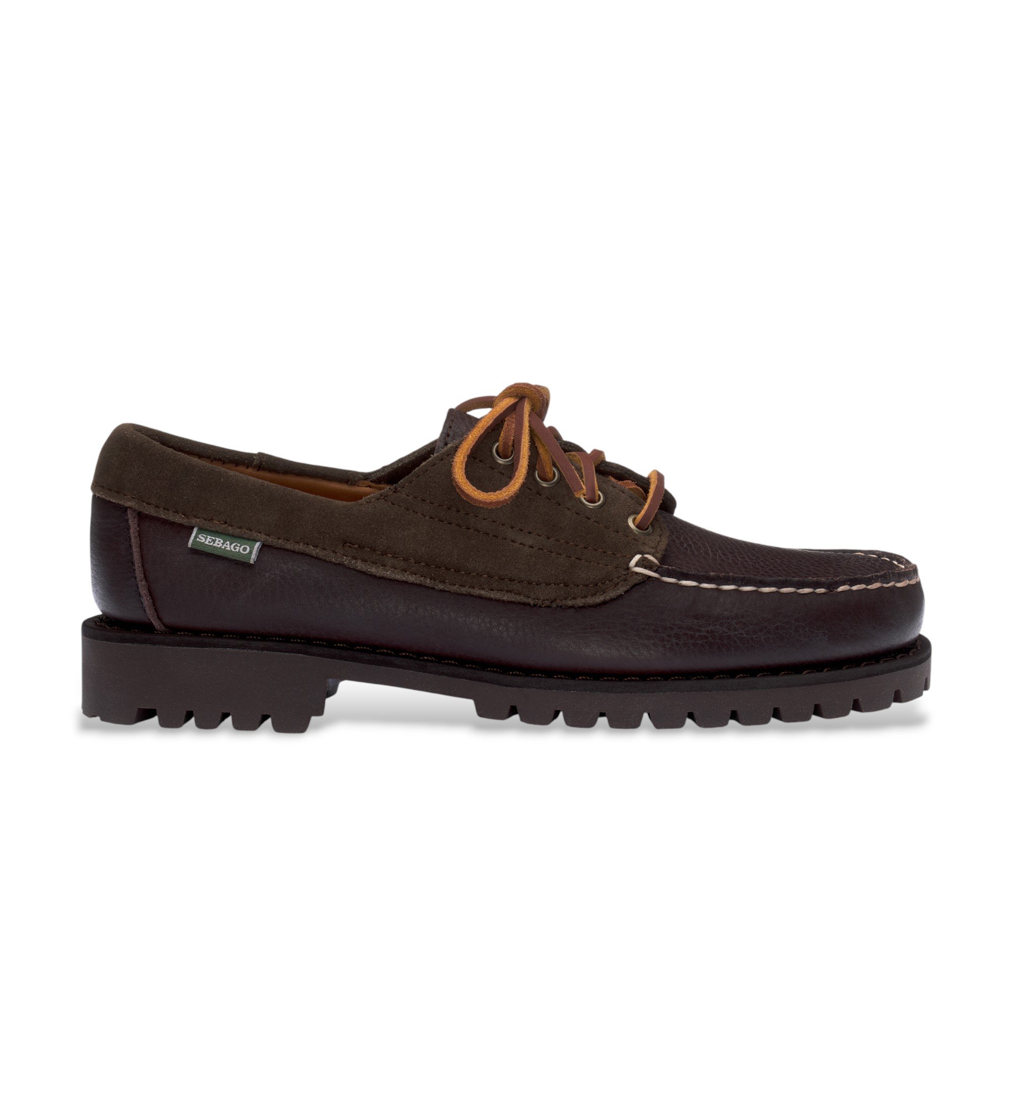 Sebago für Herren. 77123CW Braune Askook Leder Mokassins (41), Wohnung, 1 bis 3 cm, Schnürsenkel, Lässig, Klassisch
