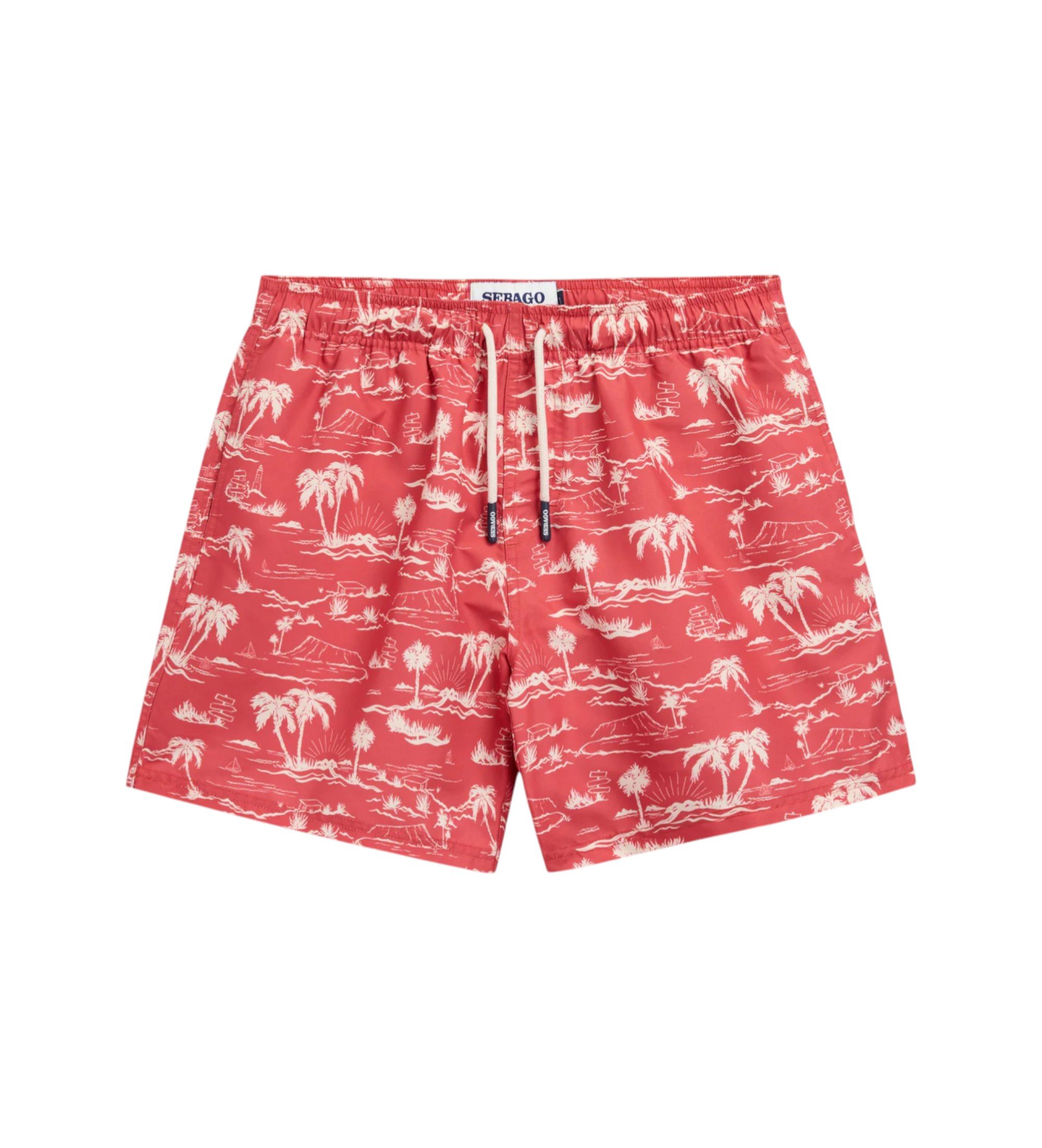 Sebago für Herren. 77116WW Sandbeach-Badeanzug (S), Rot, Strandbekleidung, Polyester