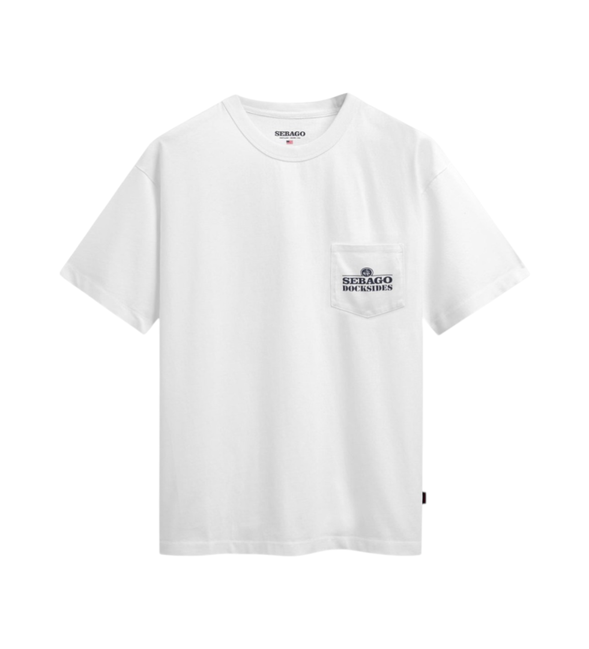 Sebago Unisex. 75121SW Atlantictide T-shirt weiß (L), Lässig, Baumwolle, Kurzarm