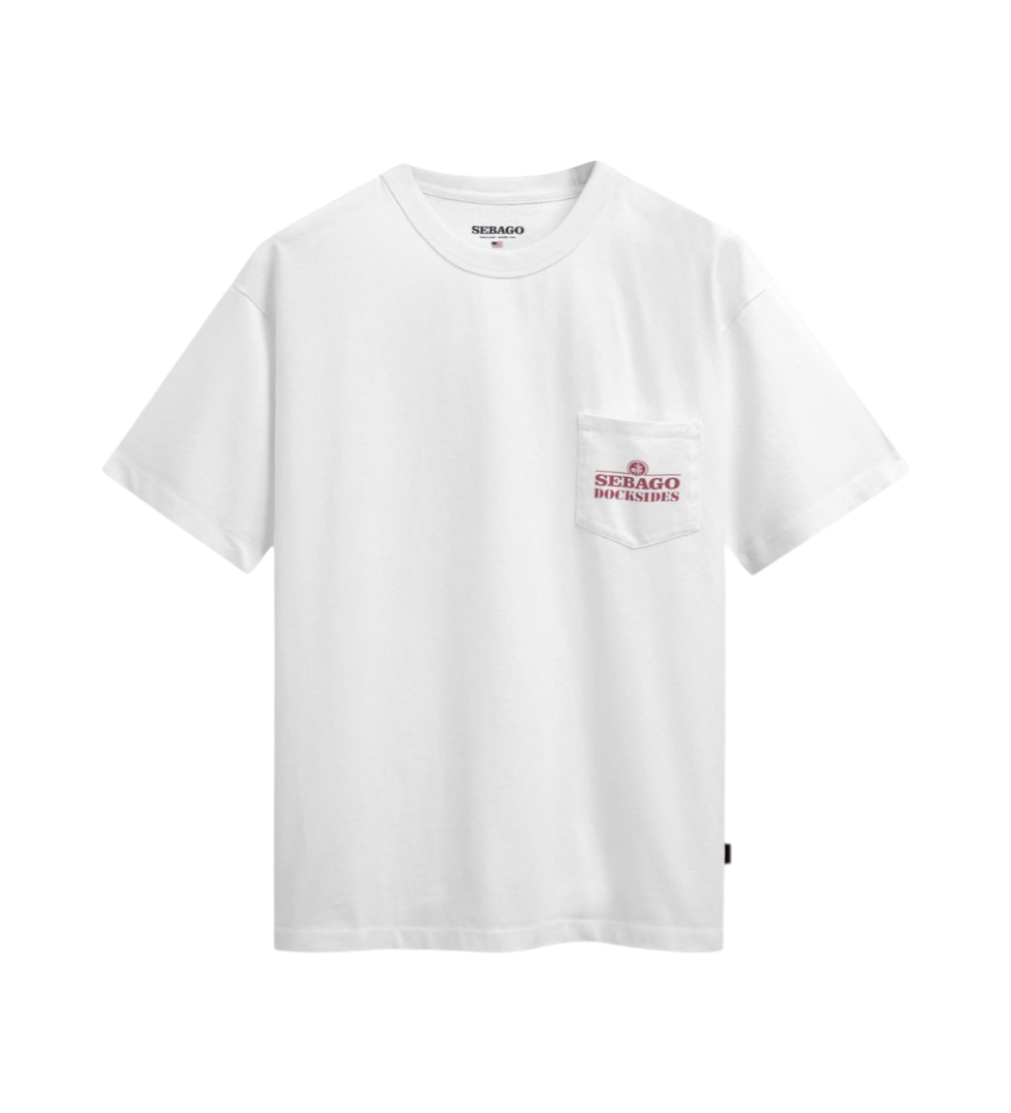 Sebago Unisex. 75121QW Dock-T-Shirt weiß (L), Lässig, Baumwolle, Kurzarm