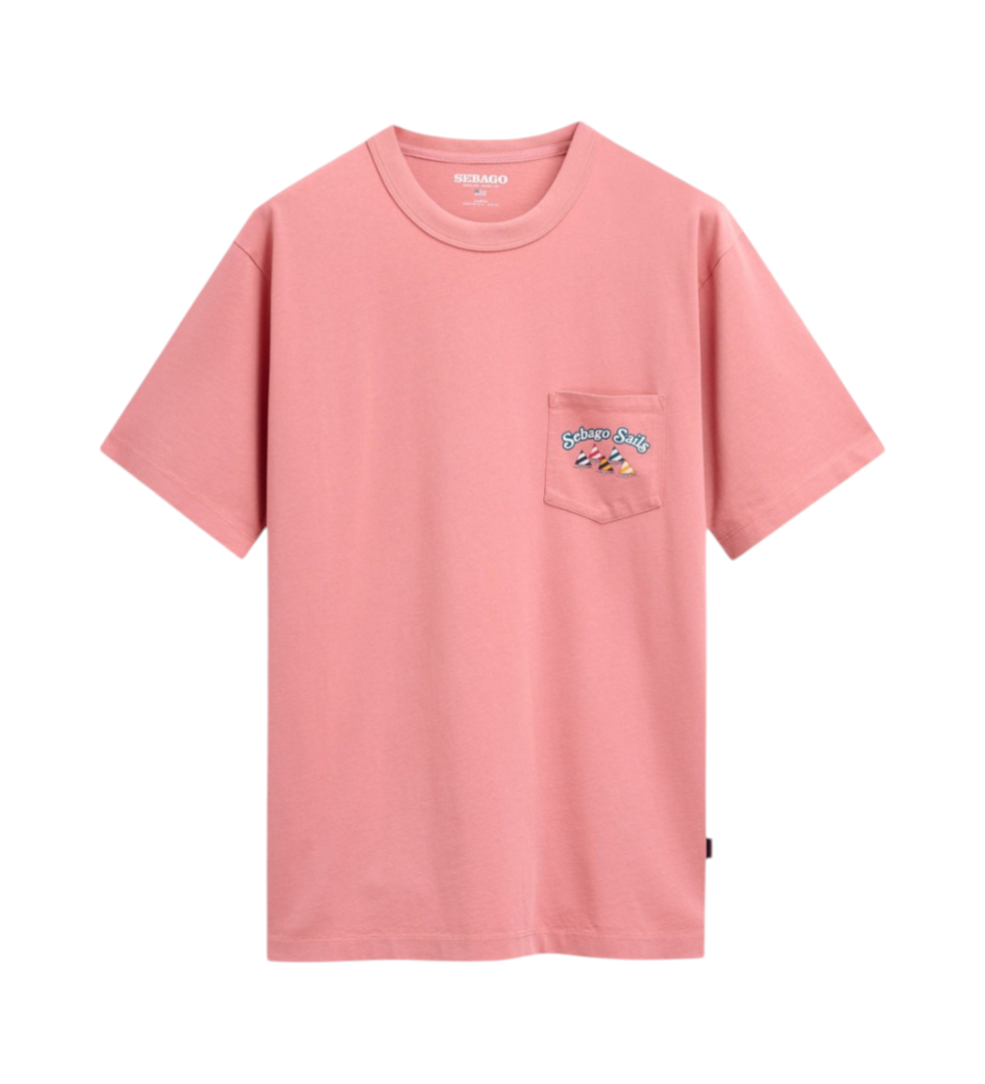 Sebago Unisex. 75121TW Segel-T-Shirt rosa (L), Lässig, Baumwolle, Kurzarm