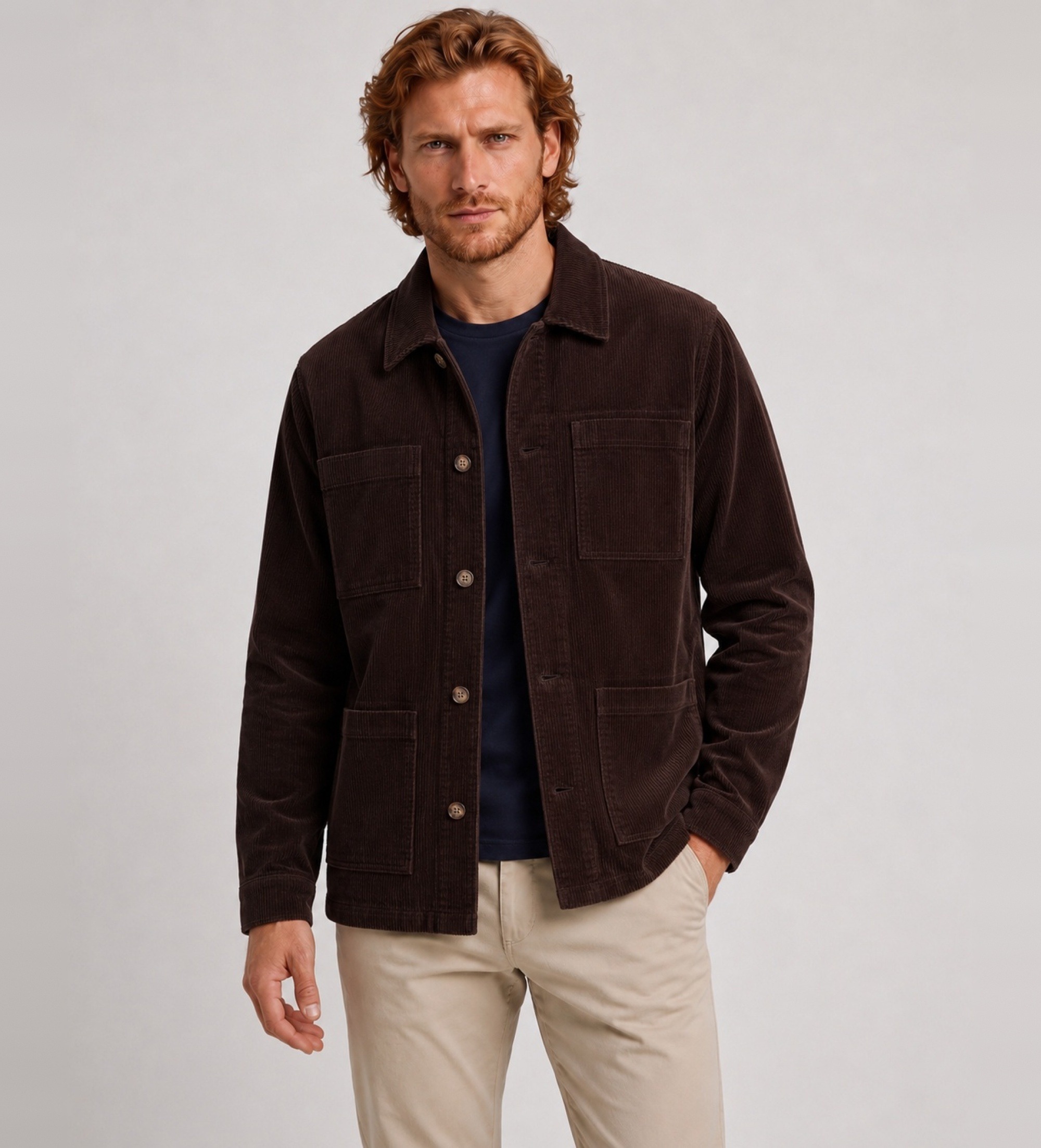 Sebago Unisex. 74114FW Jacke Dorr Corduroy braun (S), Lässig, Baumwolle