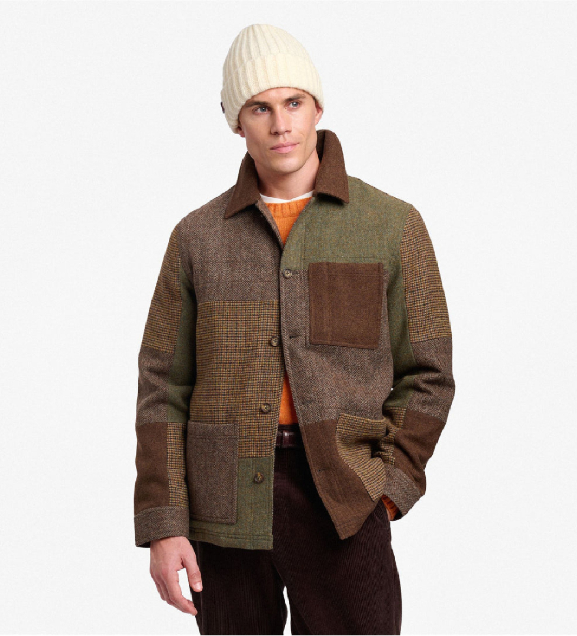 Sebagounisex. 74115TW Bruin Dorr geruit jasje (S), Casual, Wol