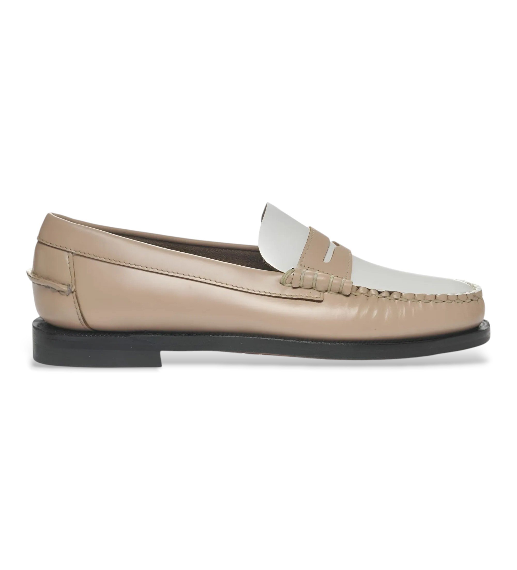 Sebago für Damen. 76112KW Leder Mokassins Clasic Dan beige, weiß (40), Wohnung, Keine, Lässig