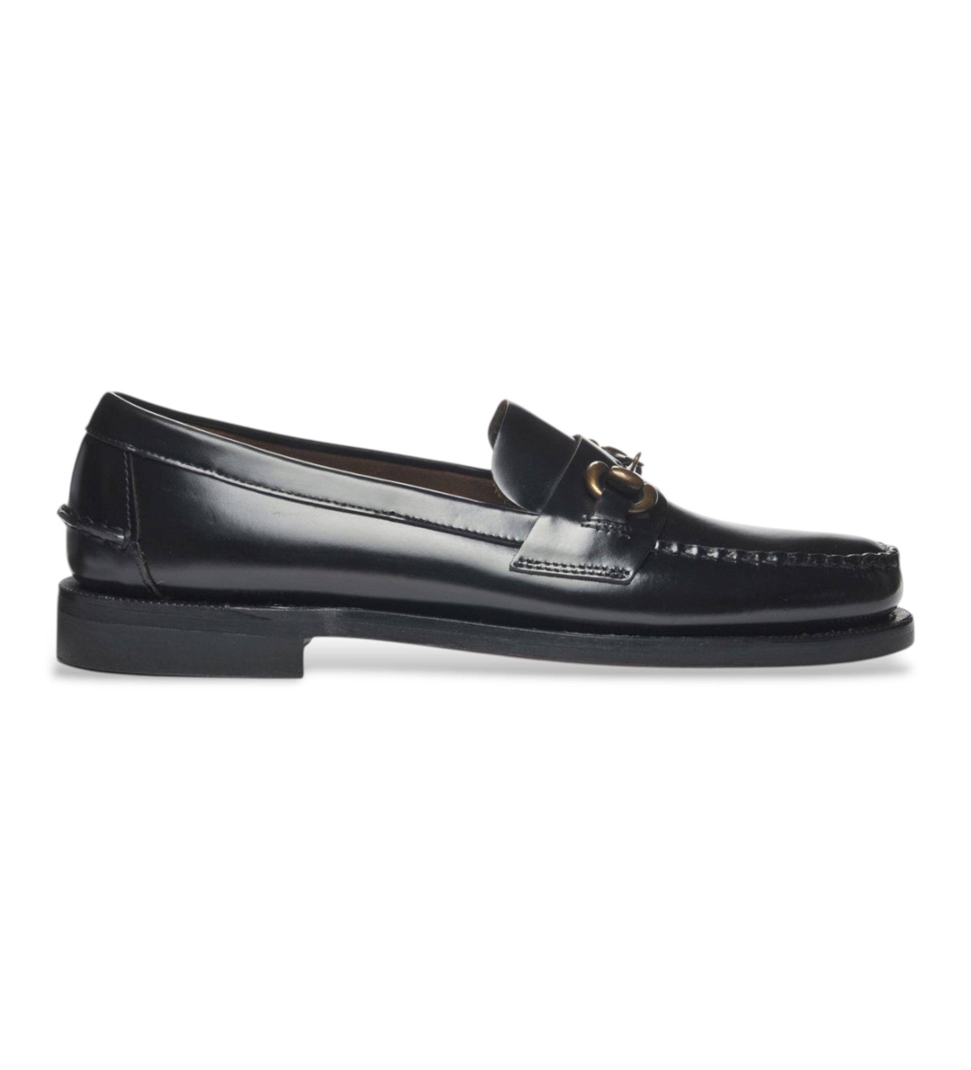 Sebago für Herren. 7001570 Klassische Joe Leder Mokassins schwarz (45), Wohnung, 1 bis 3 cm, Keine, Lässig, Party