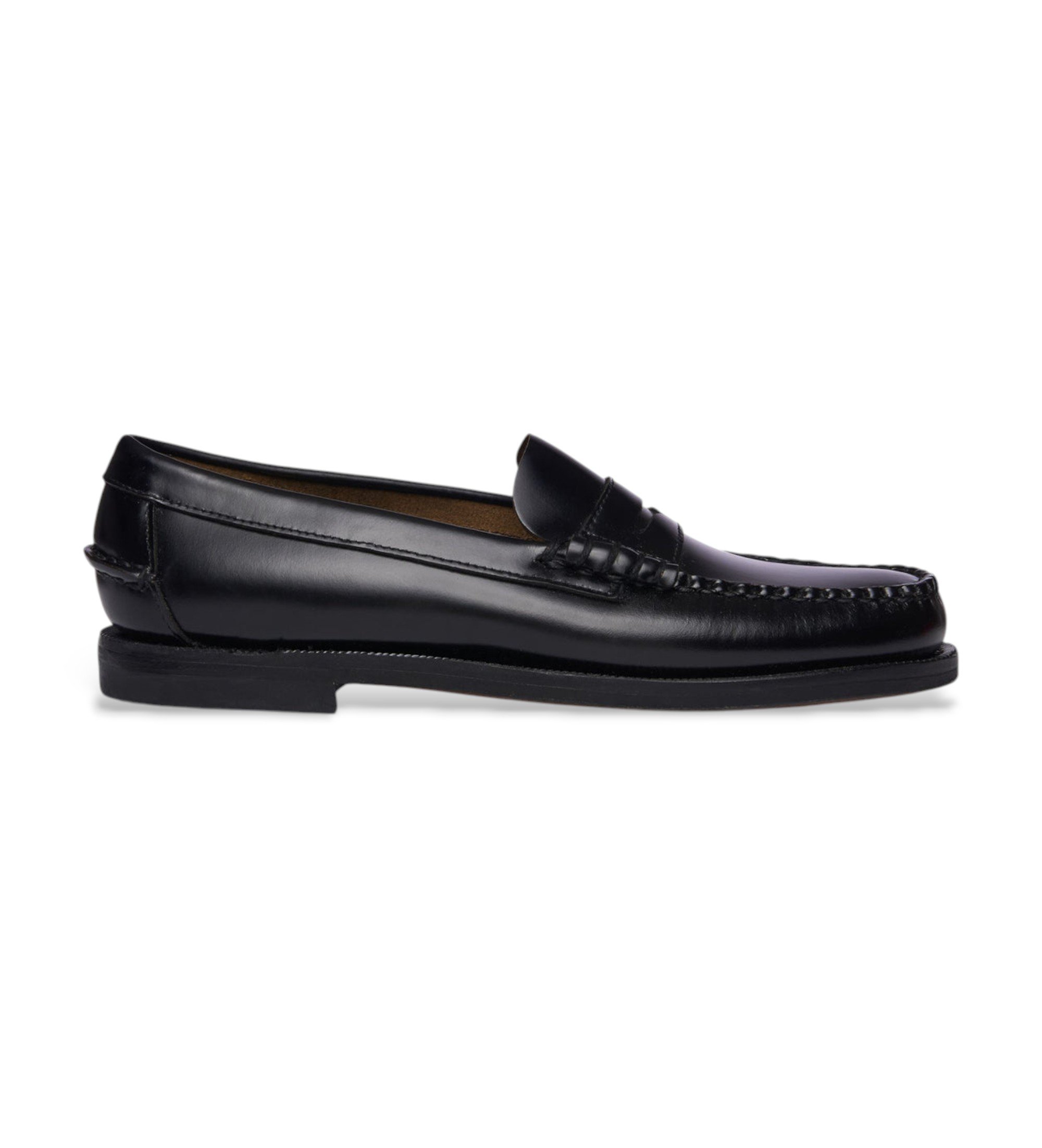 Sebago für Damen. 7001530 Klassische Leder-Mokassins Dan schwarz (38), Wohnung, 1 bis 3 cm, Keine, Lässig, Party
