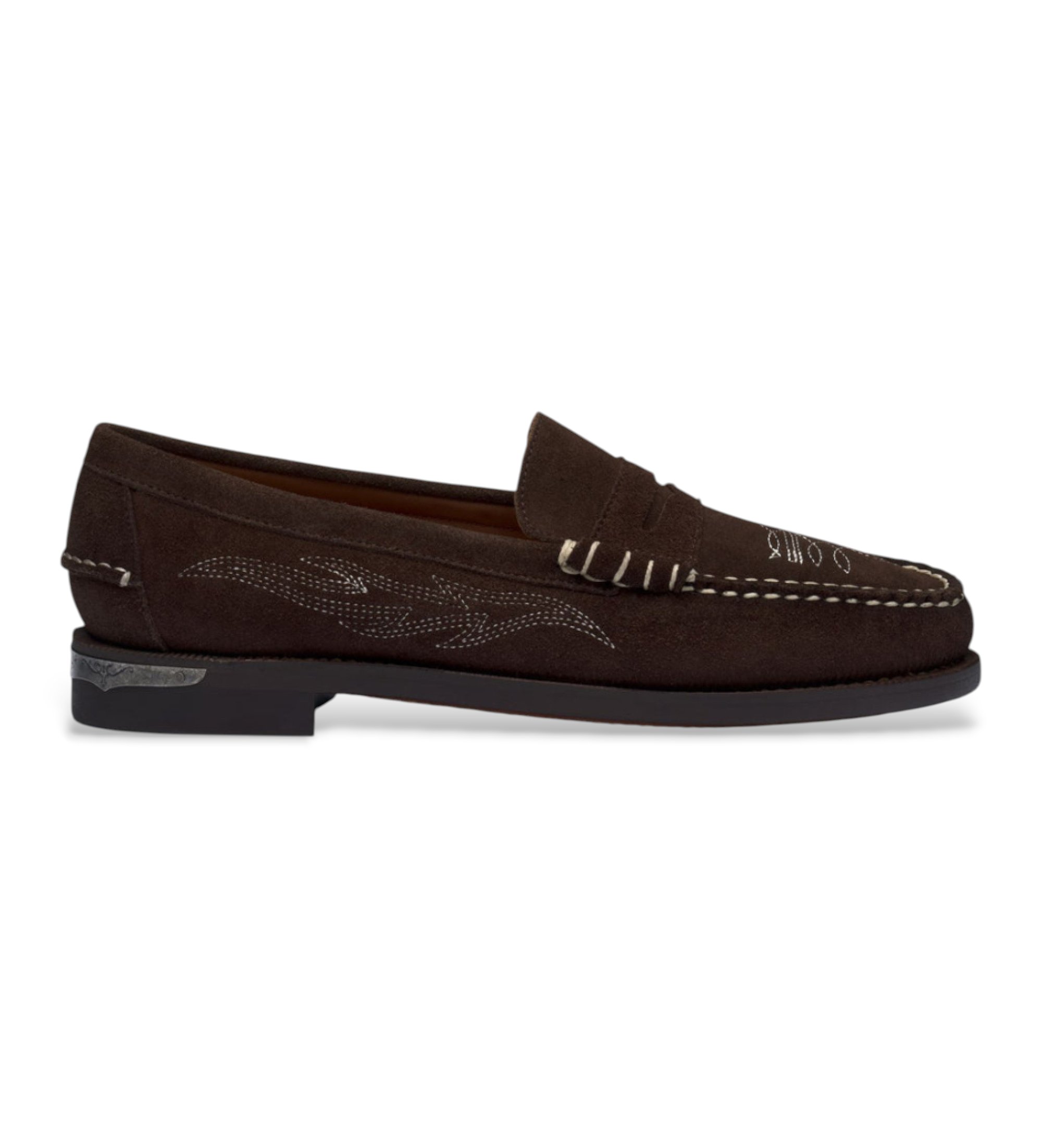 Sebagovoor mannen. 711225W Dan Dallas Bruin Leren Loafers (46), Leer, Plat, Geen, Casual