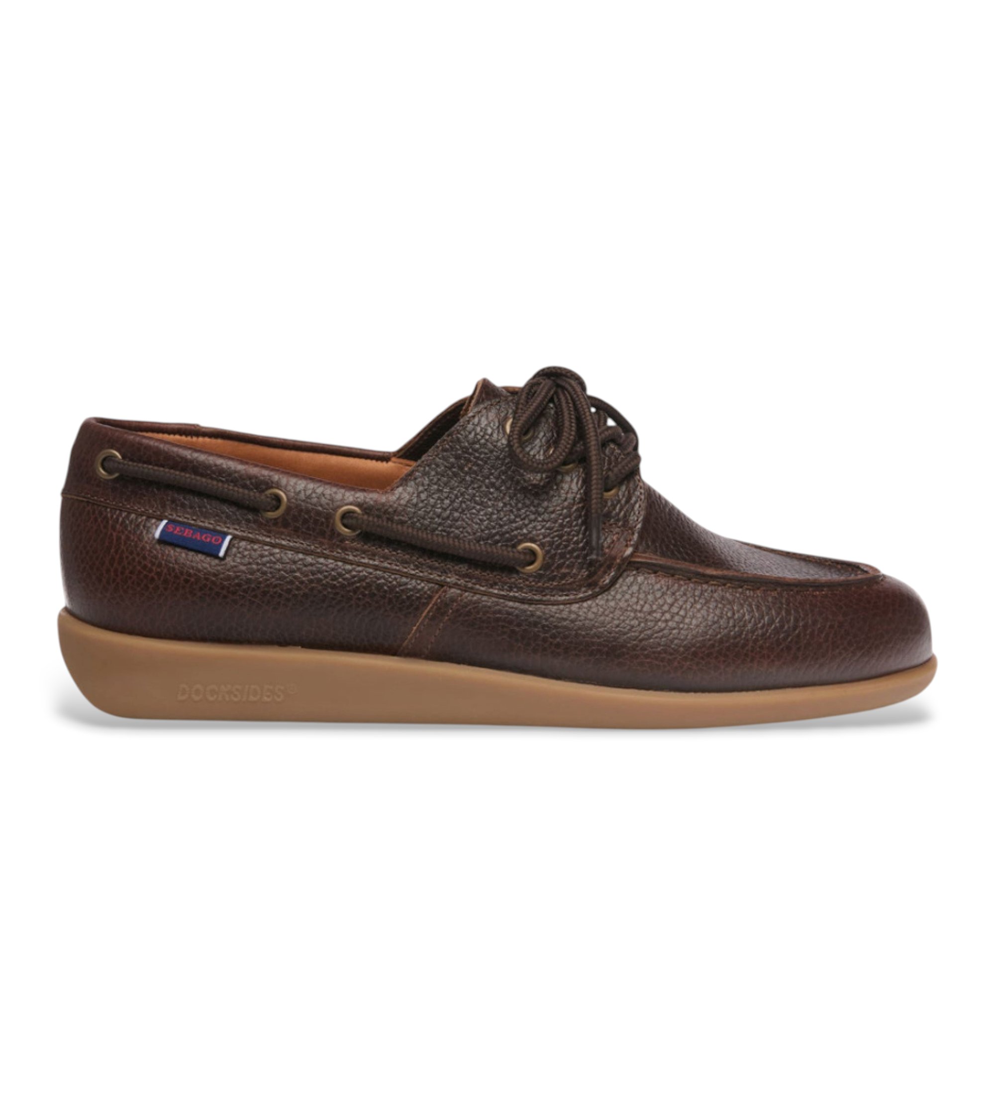 Sebago für Herren. 72125BW Gary Jobson Braune Leder-Slipper (41), Wohnung, 1 bis 3 cm, Schnürsenkel, Lässig, Klassisch