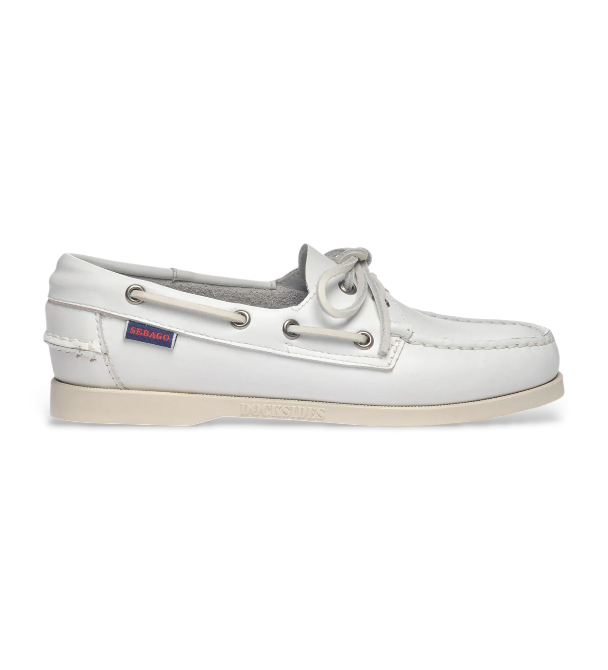 Sebago für Damen. 7000530 Portland Leder-Slipper weiß (39), Wohnung, Schnürsenkel, Lässig