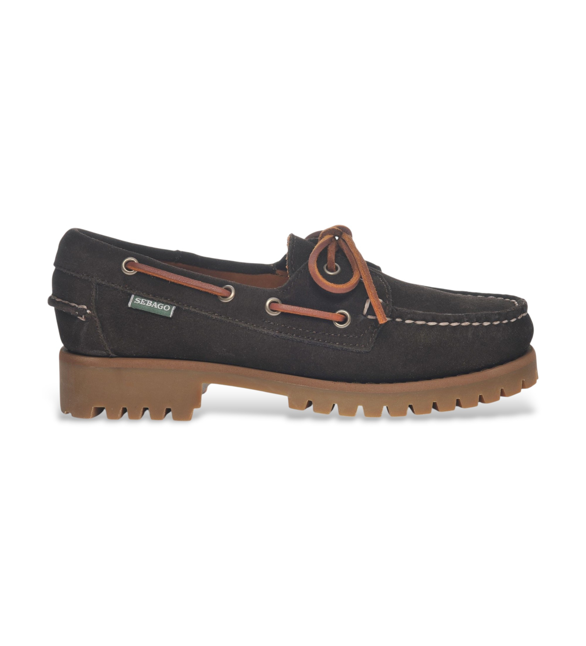 Sebago für Damen. 75125EW Ranger Mokassins aus Leder, braun (40), Wohnung, 1 bis 3 cm, Schnürsenkel, Lässig, Klassisch