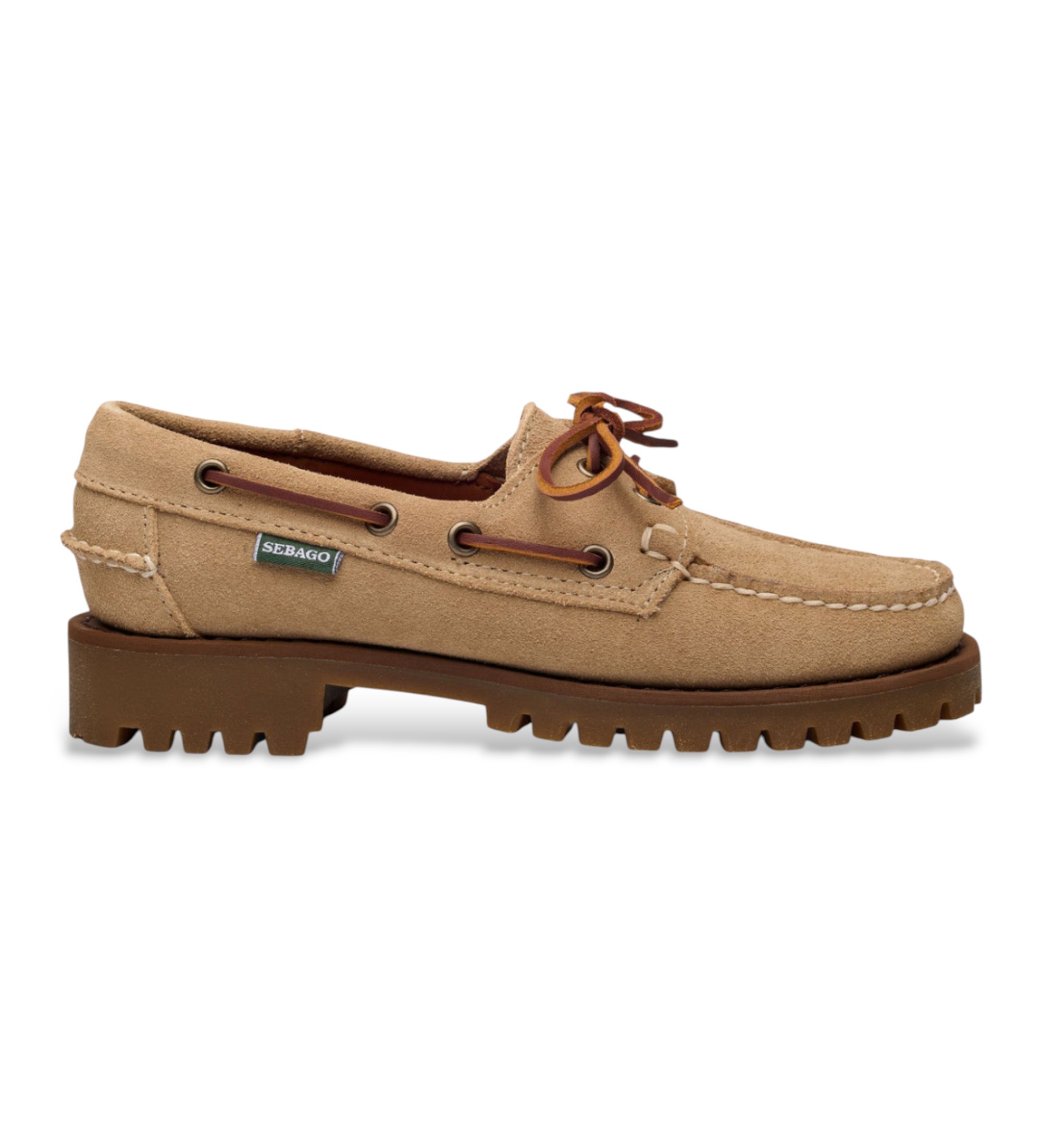 Sebago für Damen. 75125EW Beige Ranger Leder Mokassins (40), Wohnung, 1 bis 3 cm, Schnürsenkel, Lässig, Klassisch