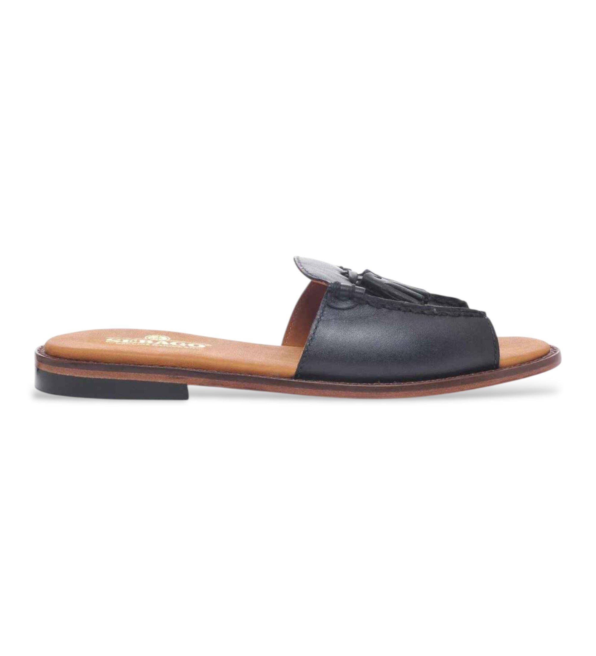 Sebago für Damen. 72127QW Ledersandalen Will Slide Pop schwarz (40.5), Wohnung, Keine, Lässig
