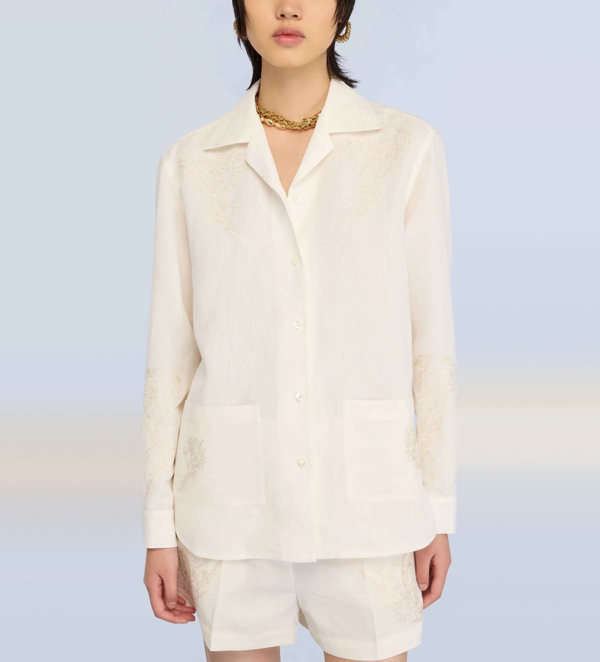 Semicouture für Damen. S6SM40 Olivfarbenes Hemd off-white (44), Weiß, Beige, Lässig, Viskose, Langarm
