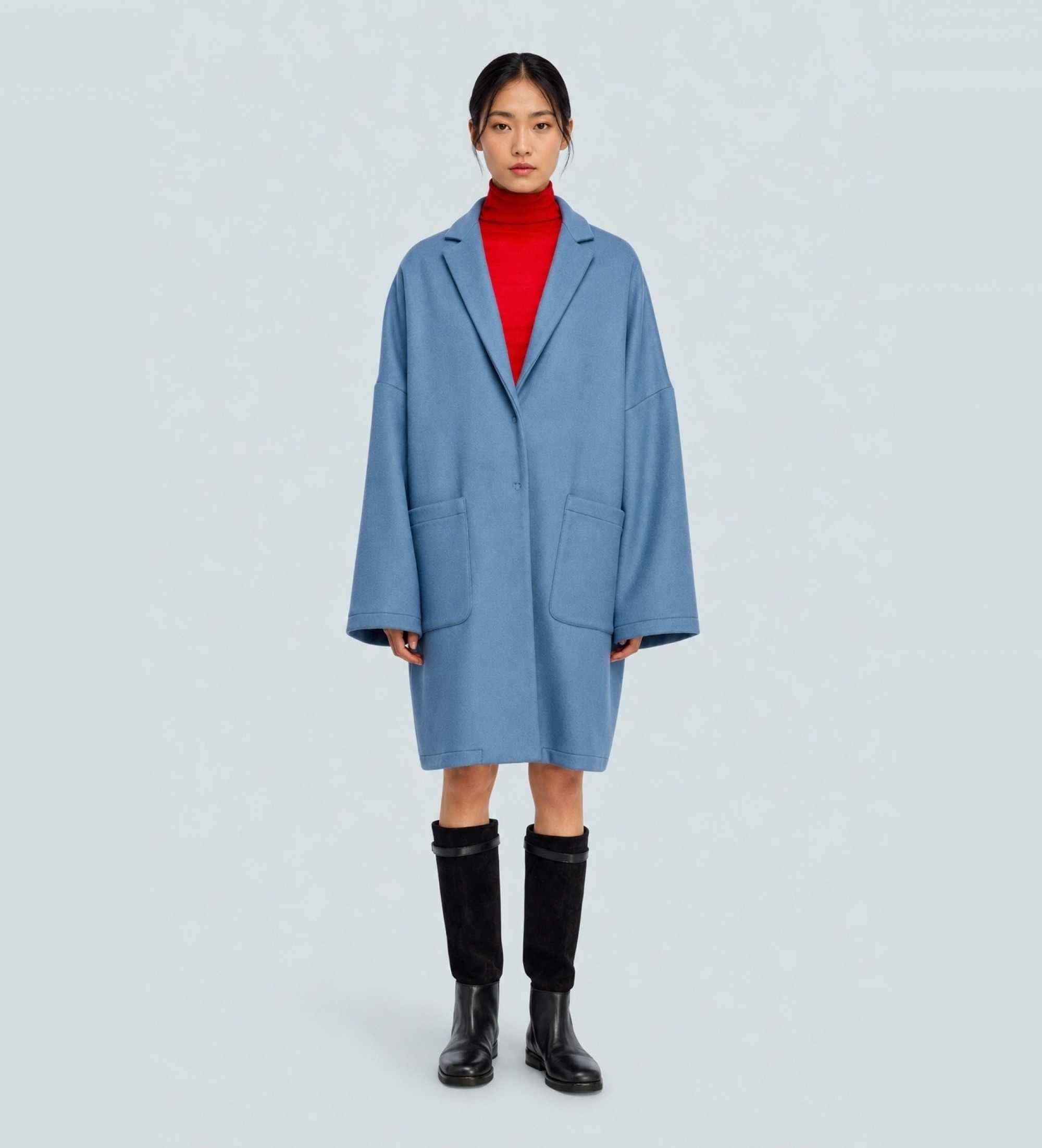 Semicouture für Damen. Y6WV64 Sigmund Mantel blau (M), Lässig, Wolle, Klassisch