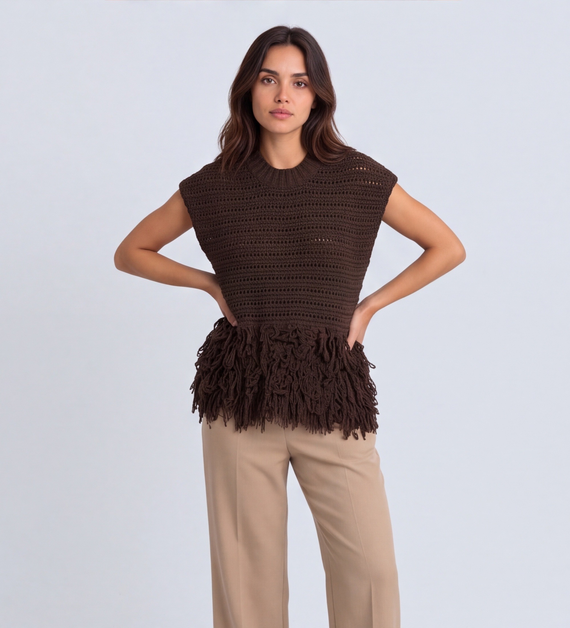 Semicouturevoor vrouwen. Y6WH01 Wendi vest bruin (M), Casual
