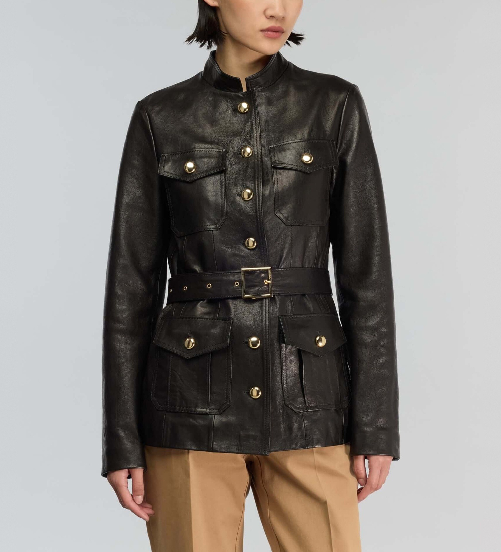Semicouture für Damen. Y5WT25 Jacke Delia schwarz (38), Lässig, Leder