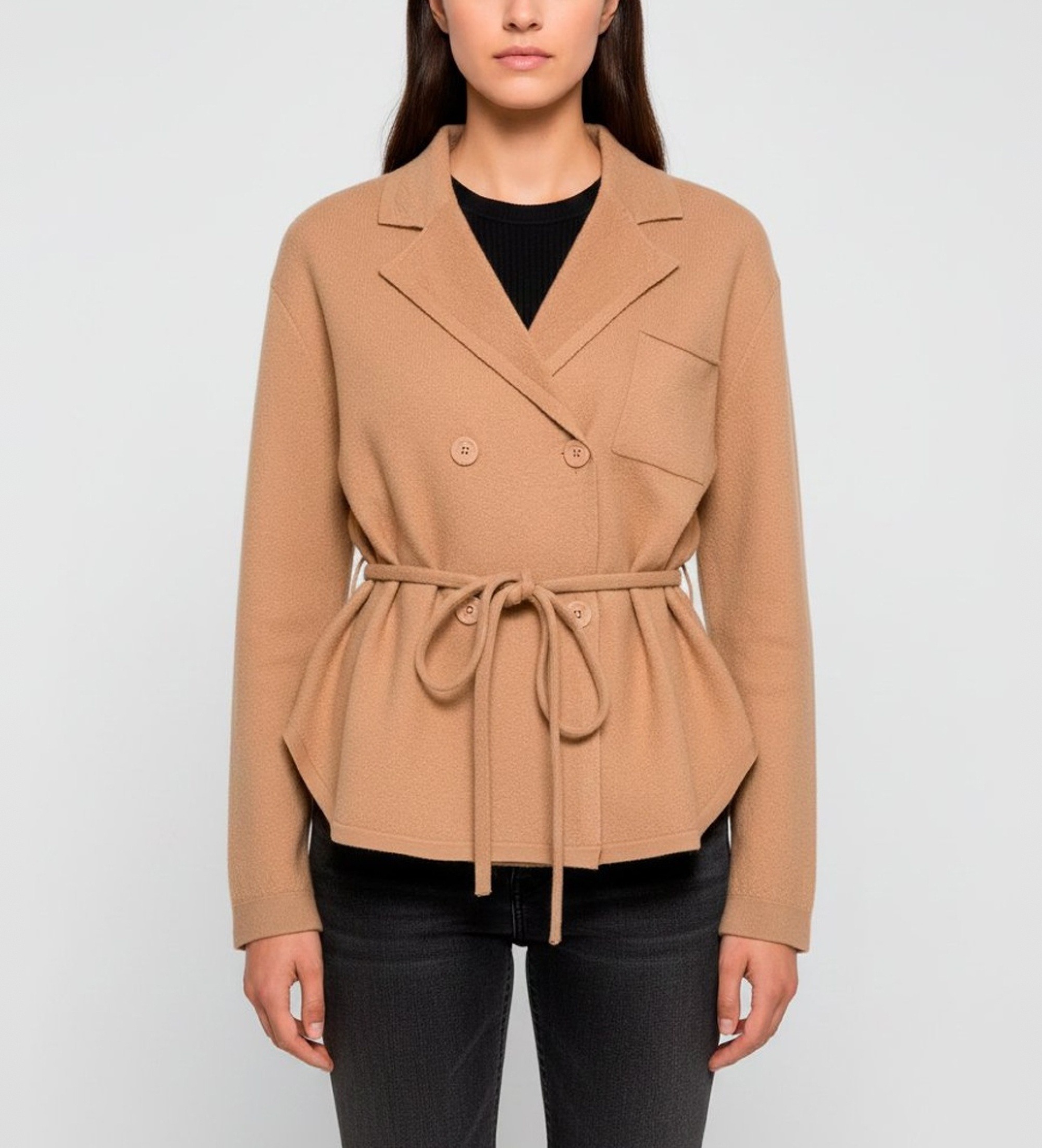 Semicouture für Damen. Y5WB06 Graciana Jacke braun (L), Lässig, Wolle