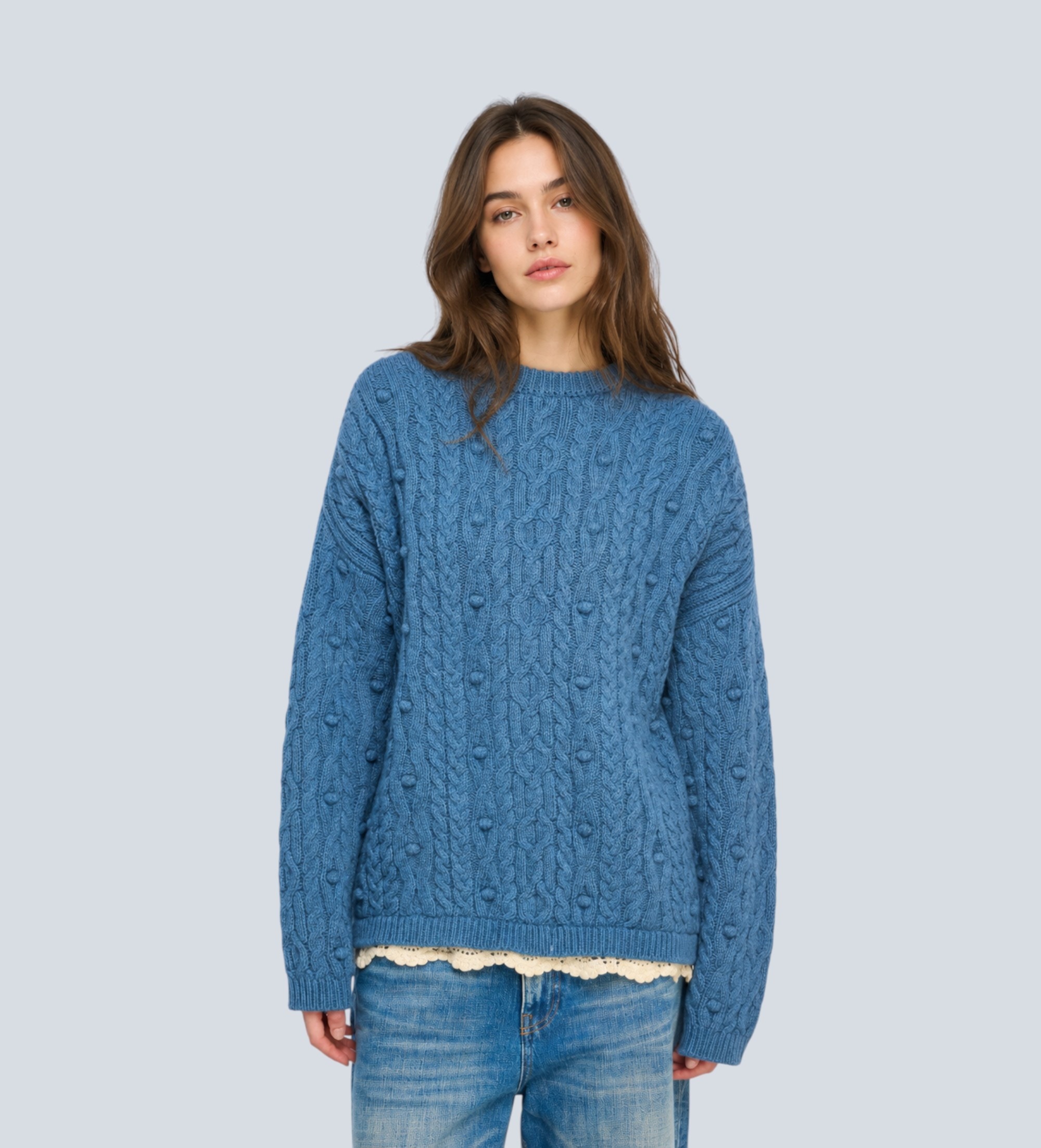 Semicouture für Damen. Y6WG51 Blondie-Pullover blau (M), Lässig, Wolle