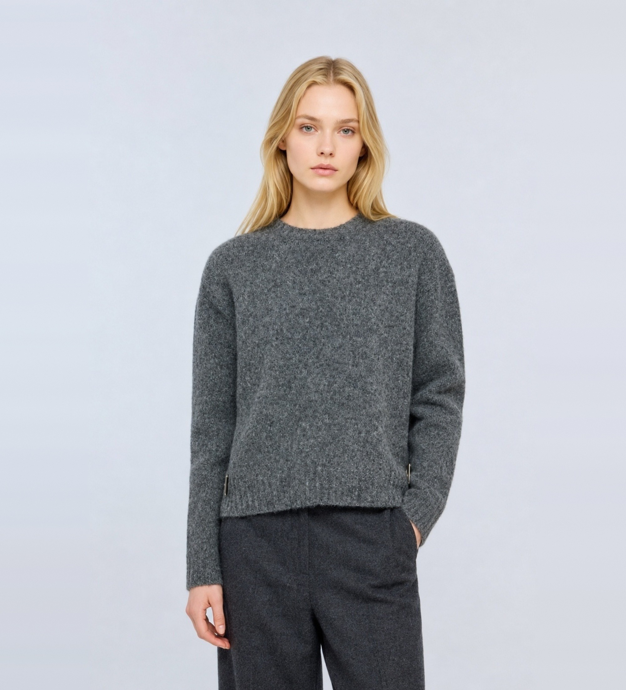 Semicouture für Damen. Y6WF11 Jersey Sallie grau (S), Lässig, Wolle