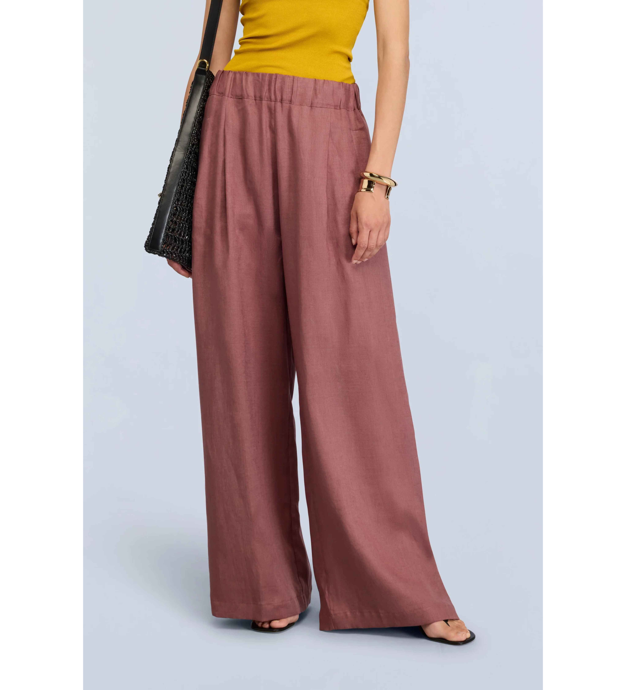 Semicouture für Damen. S6SN38 Jhonny Hose kastanienbraun (46), Lässig, Leinen