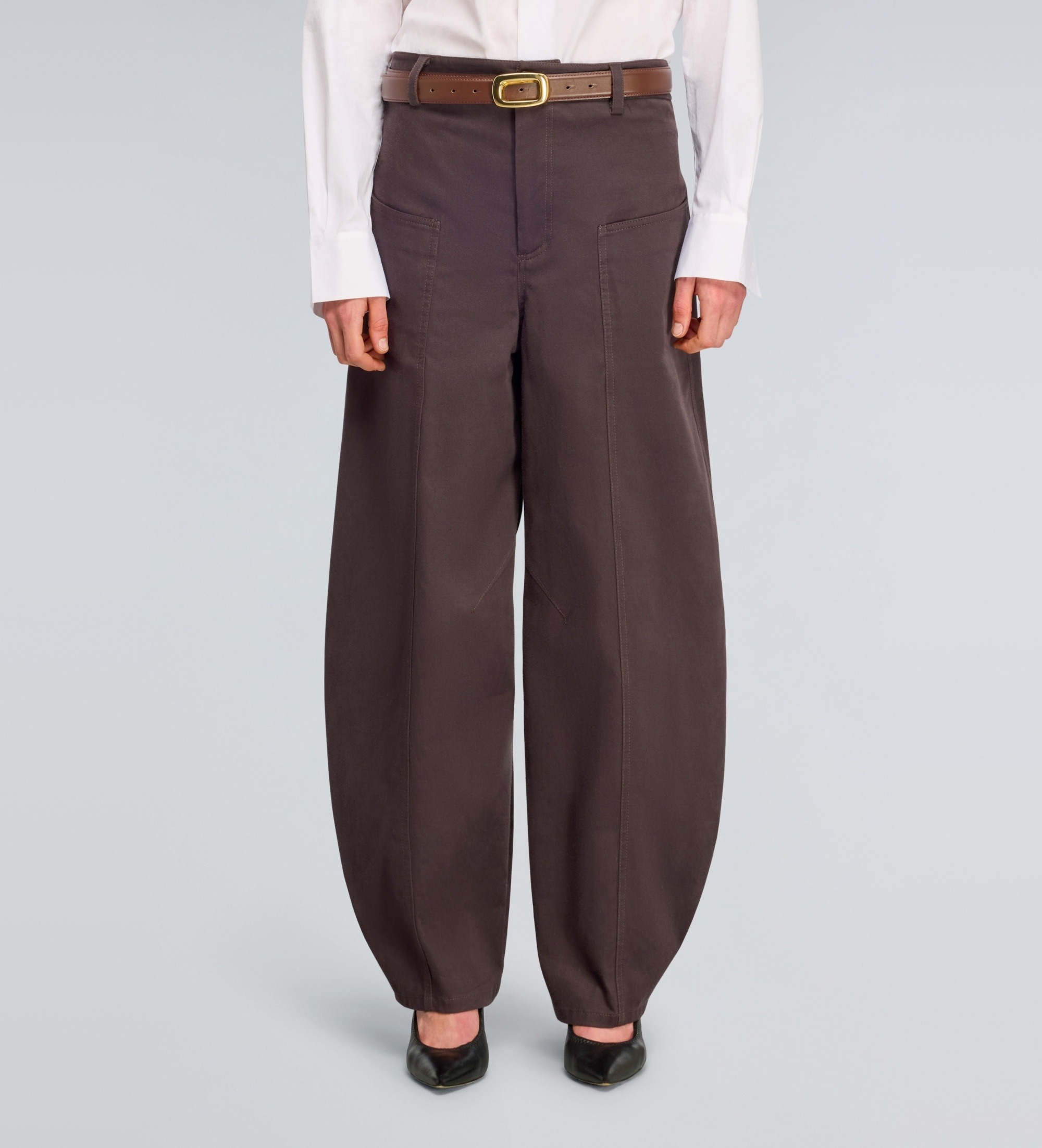 Semicouture für Damen. Y6WO22 Braune Giselle-Hose (44), Lässig, Baumwolle