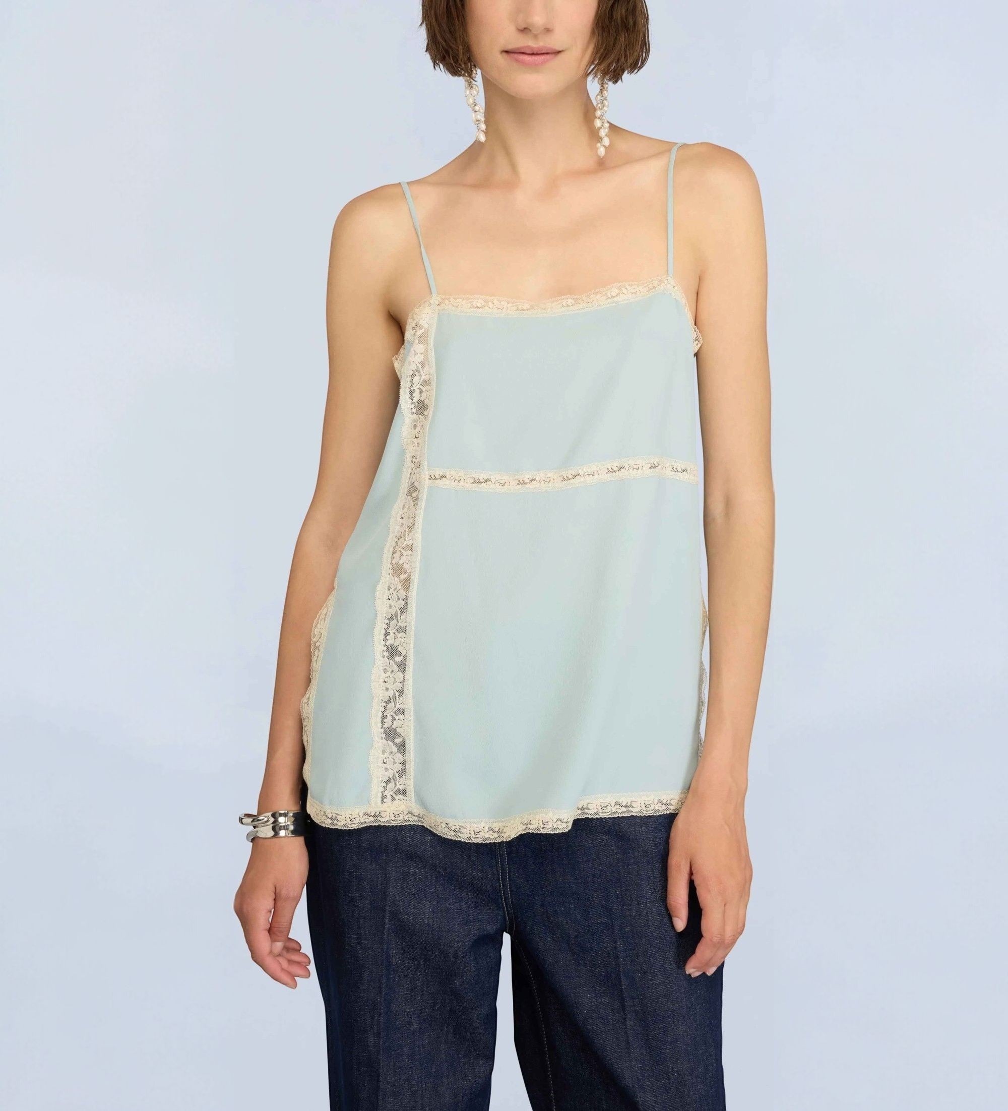 Semicouture für Damen. S6SU60 Top Wintergrün (44), Lässig, Viskose, Ärmellos / Hosenträger