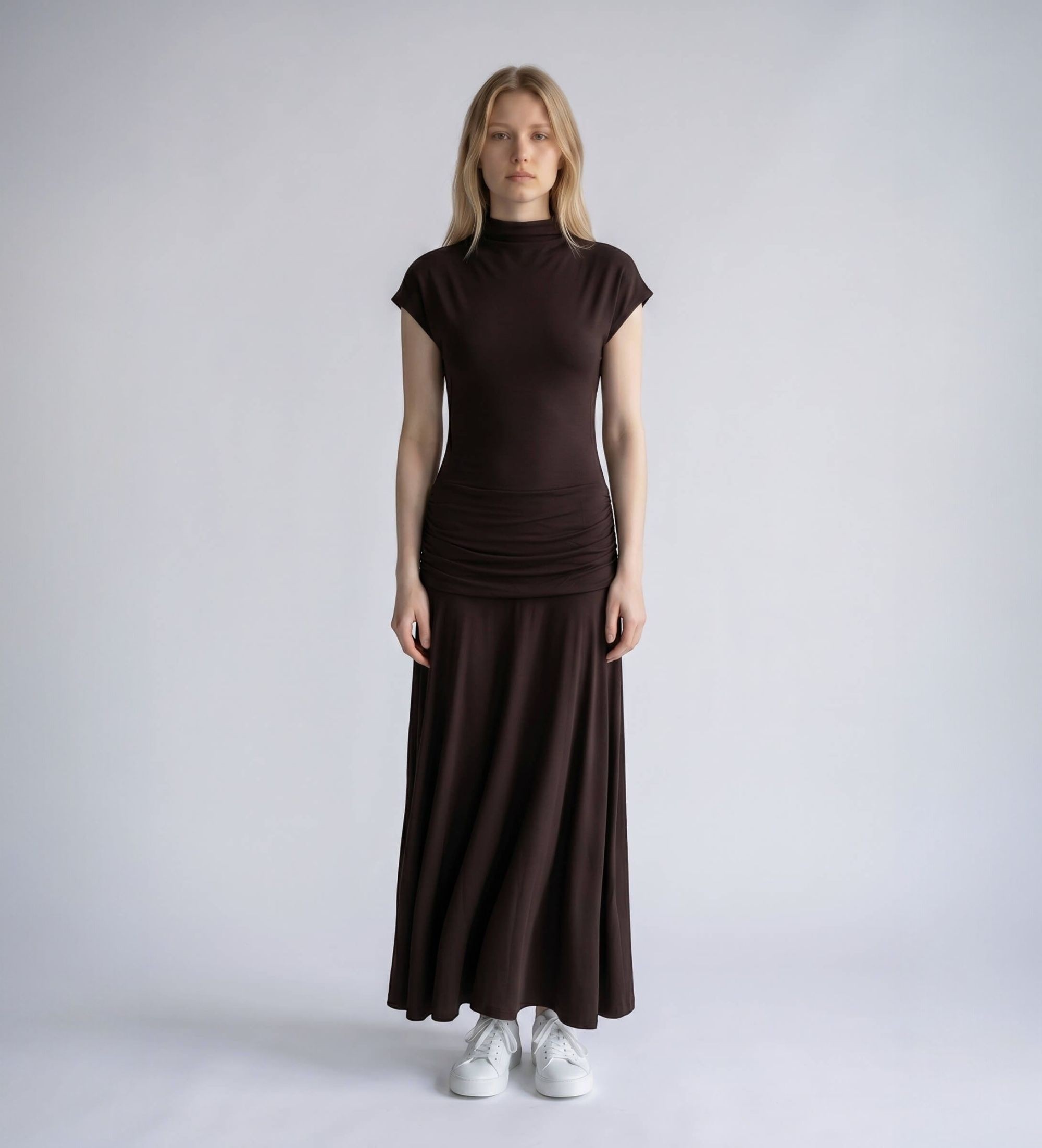 Semicouture für Damen. S6SQ14 Gwen Kleid braun (42), Lässig, Kurzarm