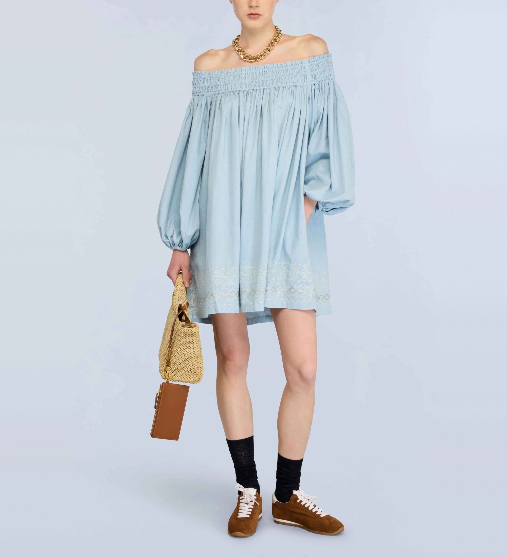 Semicouture für Damen. S6SY52 Sophie Kleid blau (44), Lässig, Baumwolle, Langarm
