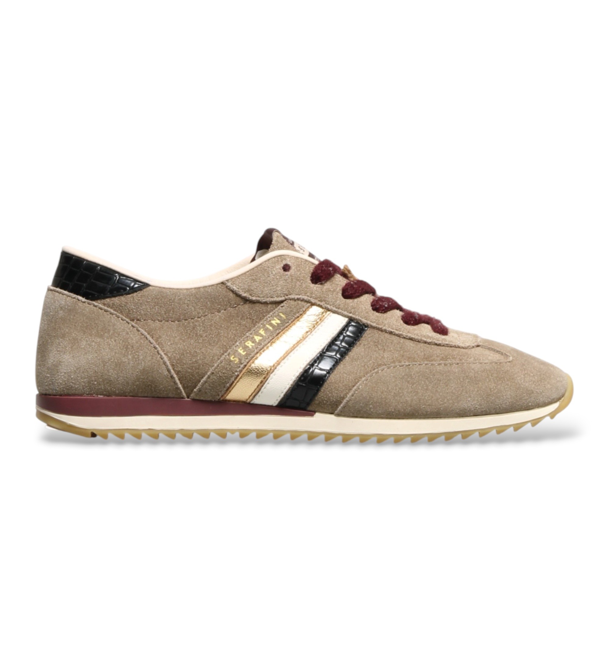 Serafini für Damen. AI26XRM0 Wildleder-Sneaker RM60 khaki (38), Beige, Wohnung, Schnürsenkel, Lässig