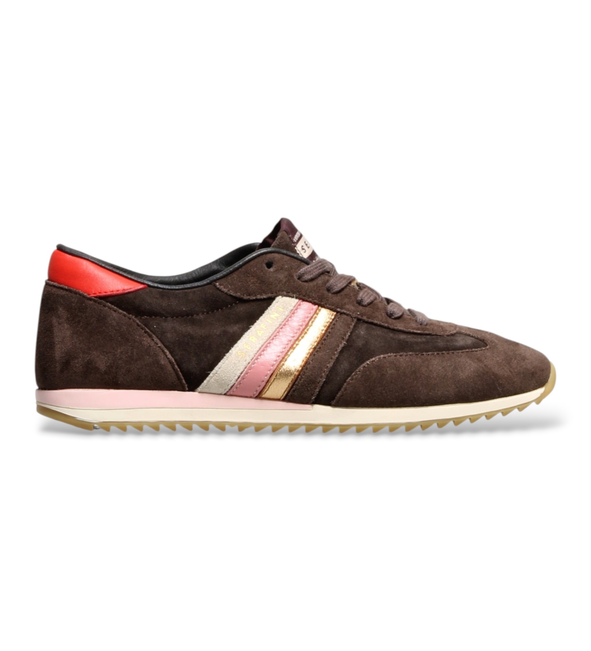Serafini für Damen. AI26XRM0 Wildleder-Sneaker RM60 braun (37), Wohnung, Schnürsenkel, Lässig