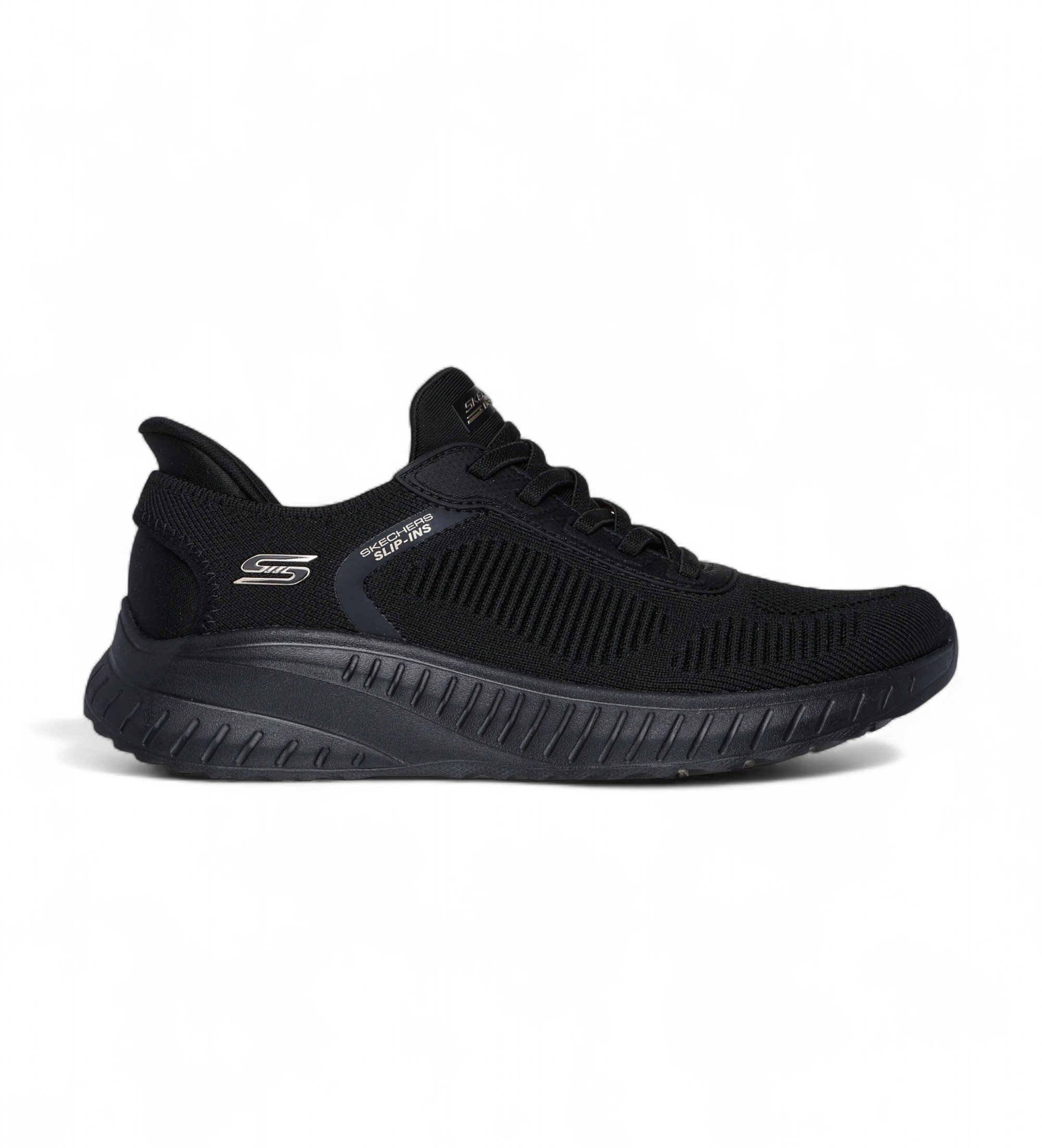 Skechers für Damen. 117497 Bobs Squad Chaos Strom Mu schwarz (36), Stoff, Wohnung, 1 bis 3 cm, Schnürsenkel, Lässig, Sportlich, Multisport