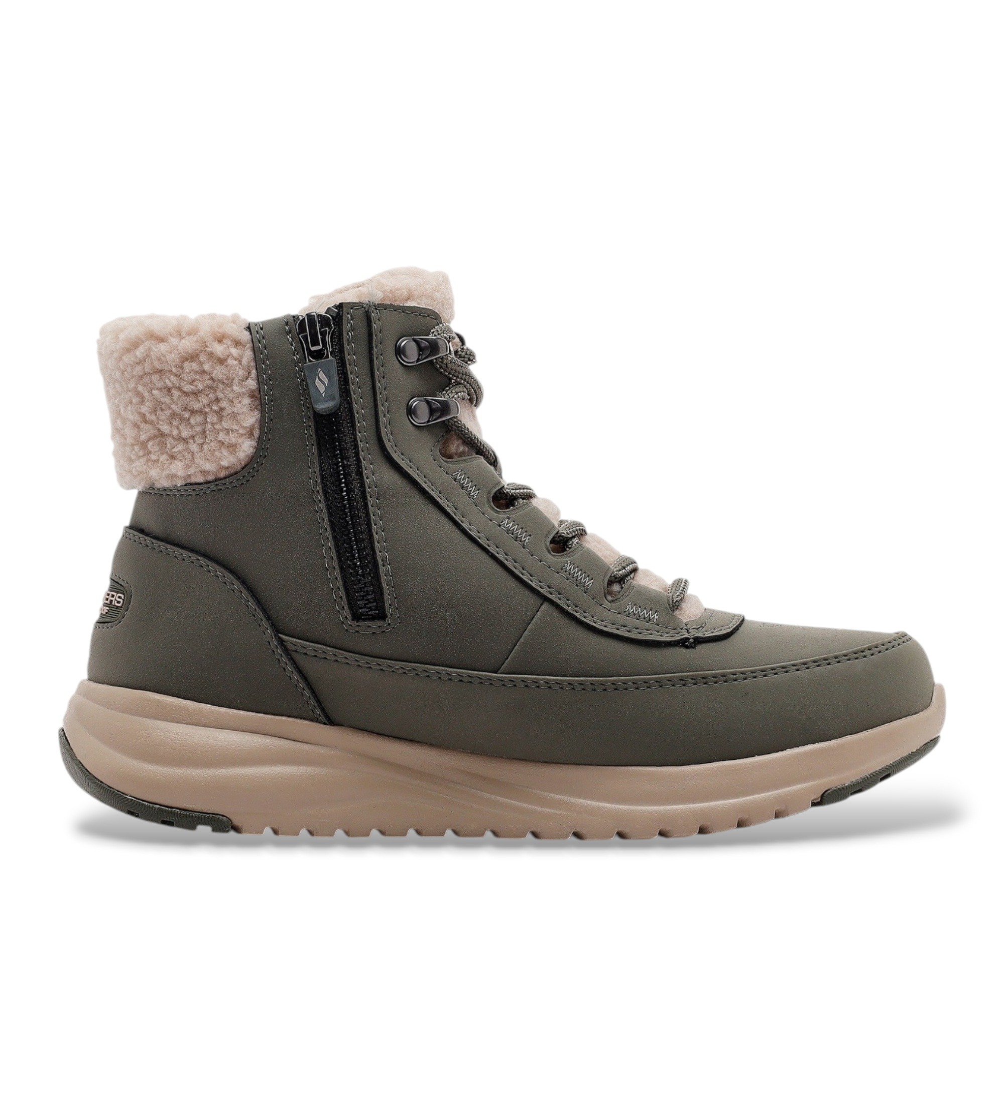Skechers für Damen. 144756 Stiefeletten On-The-GO Stellar - Alpine Adventure olivgrün (40), Wohnung, Reißverschluss, Lässig