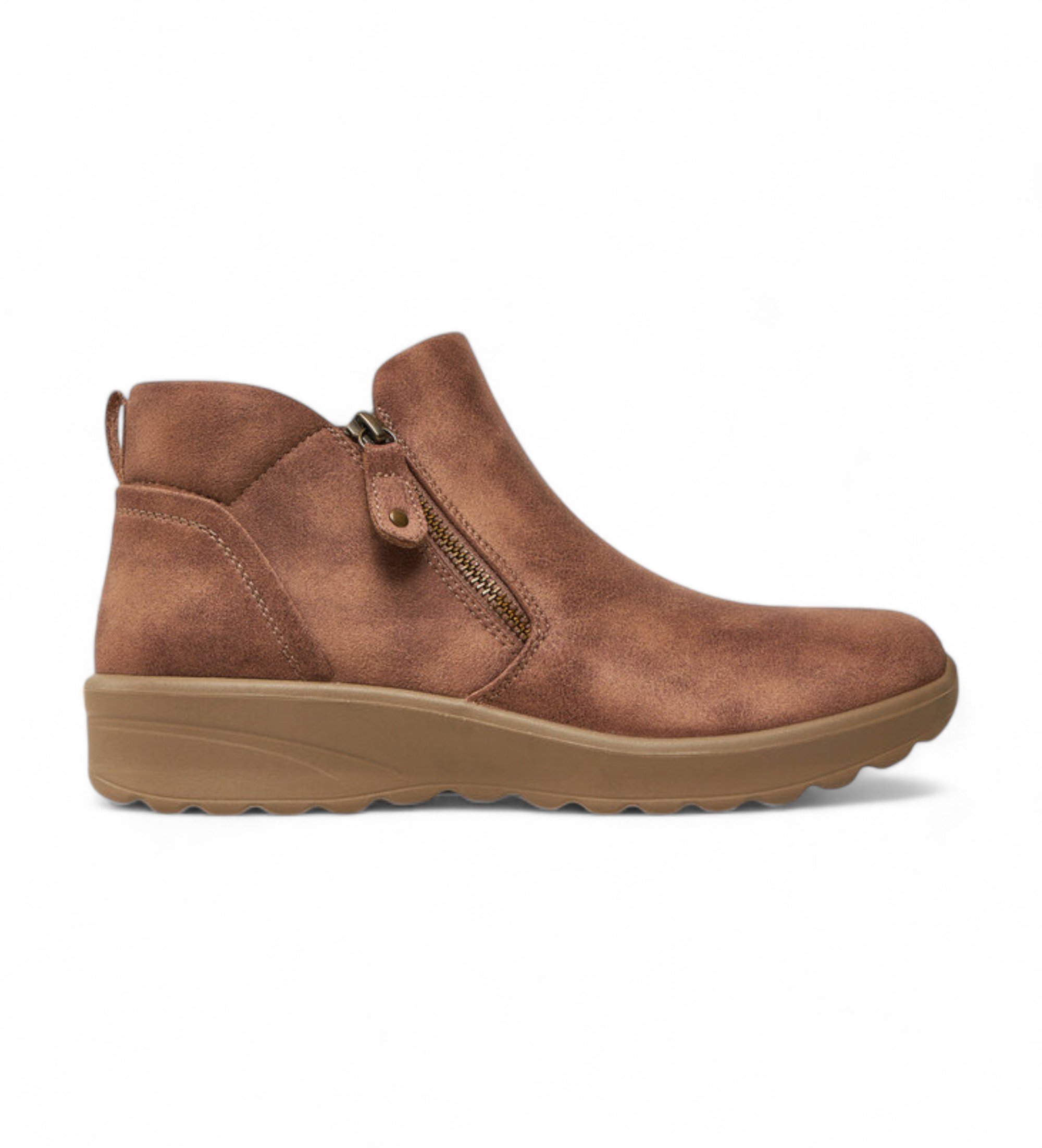 Skechers für Damen. 158952 Lovely Vibe Herbst braune Stiefelette (39), Wohnung, 1 bis 3 cm, Reißverschluss, Lässig