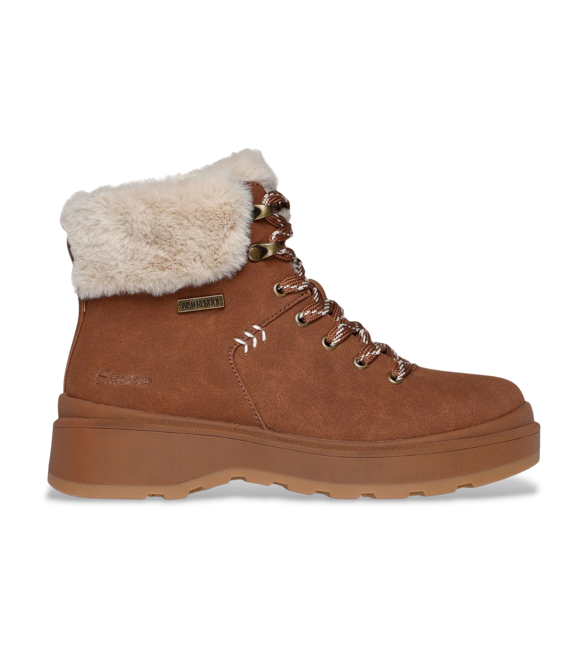 Skechers für Damen. 168087 Park City braune Stiefeletten (41), Wohnung, 1 bis 3 cm, Reißverschluss, Lässig