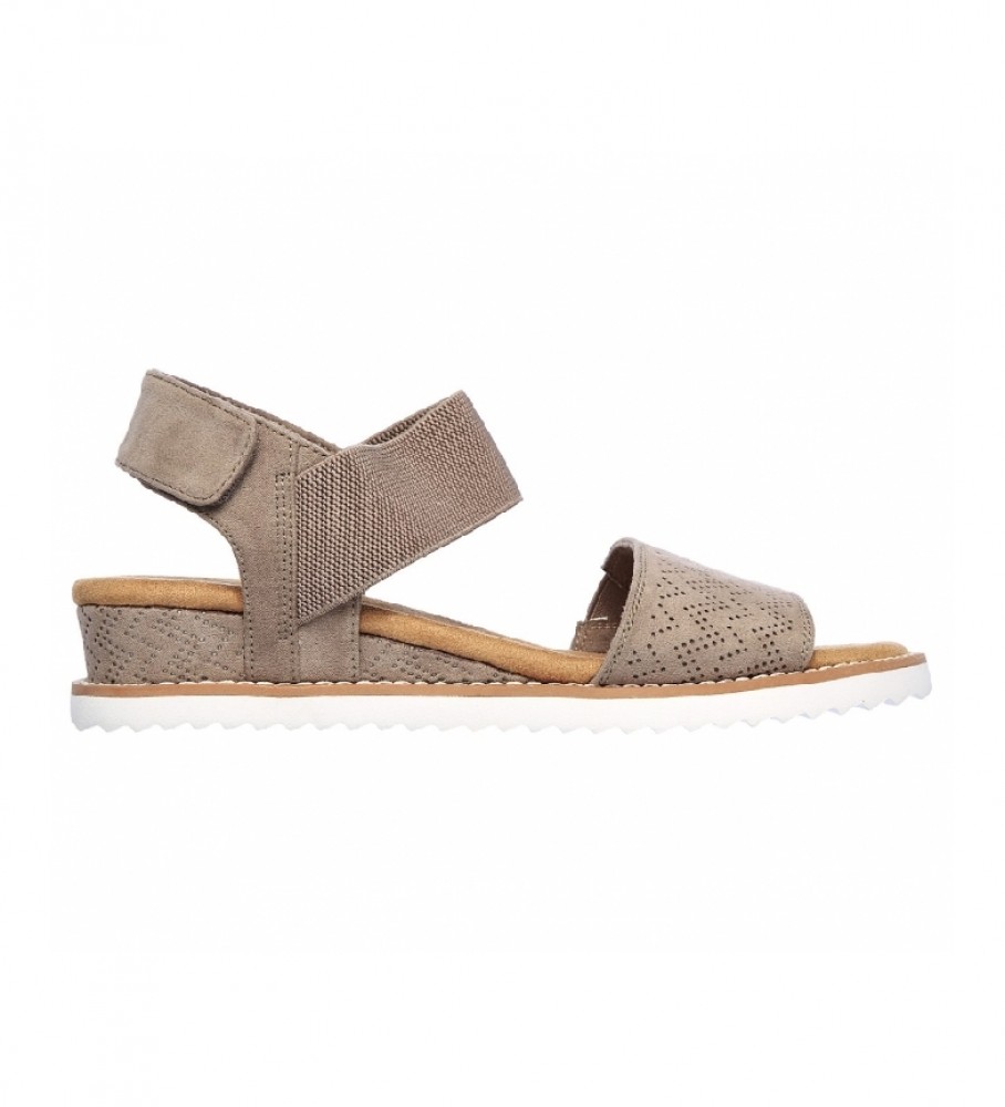 Skechers für Damen. 31440 Wüstenkuss-Taupe-Sandalen (40), Stoff, 3 bis 5 cm, Lässig