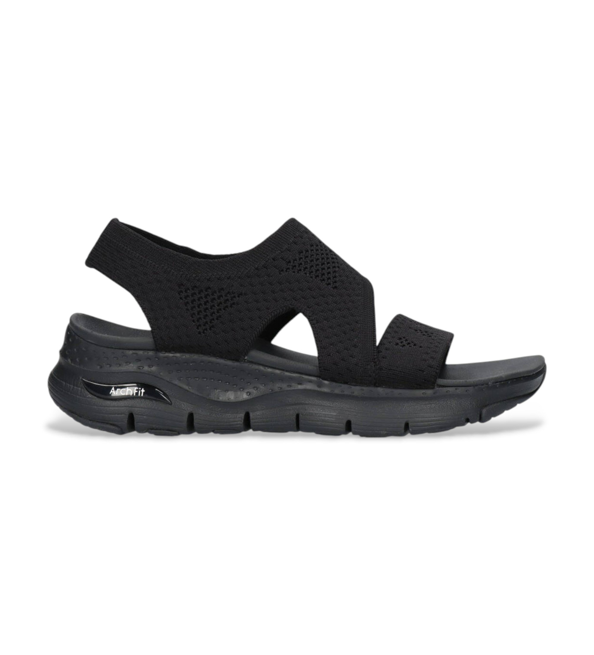 Skechers für Damen. 119458 Sandalen Arch Fit - Brightest Day schwarz (39), 1 bis 3 cm, Klettverschluss, Lässig