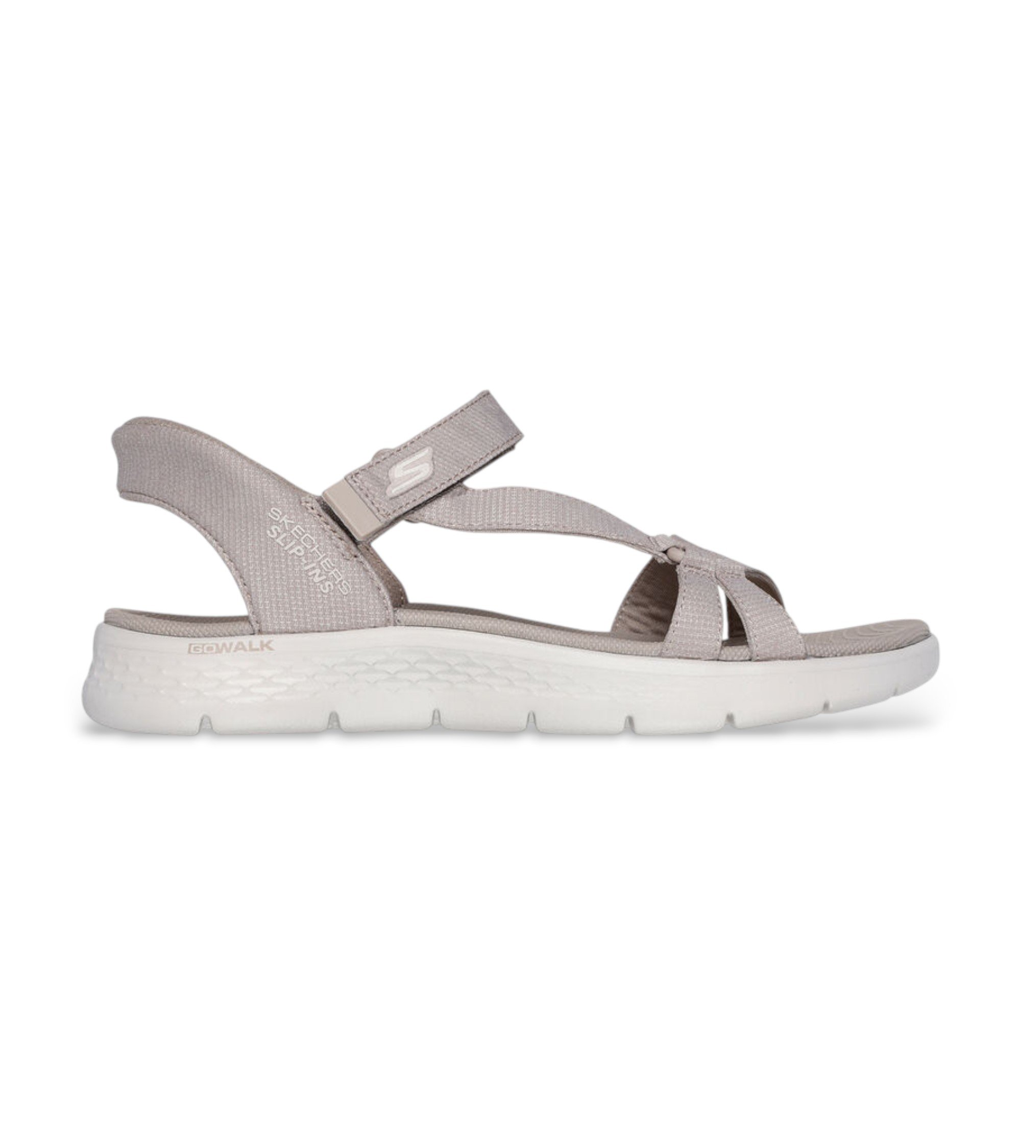 Skechers für Damen. 141481 Sandalias Slip-ins: GO WALK Flex - Illuminate taupe (40), Wohnung, Klettverschluss, Lässig, Sportlich, Strandbekl