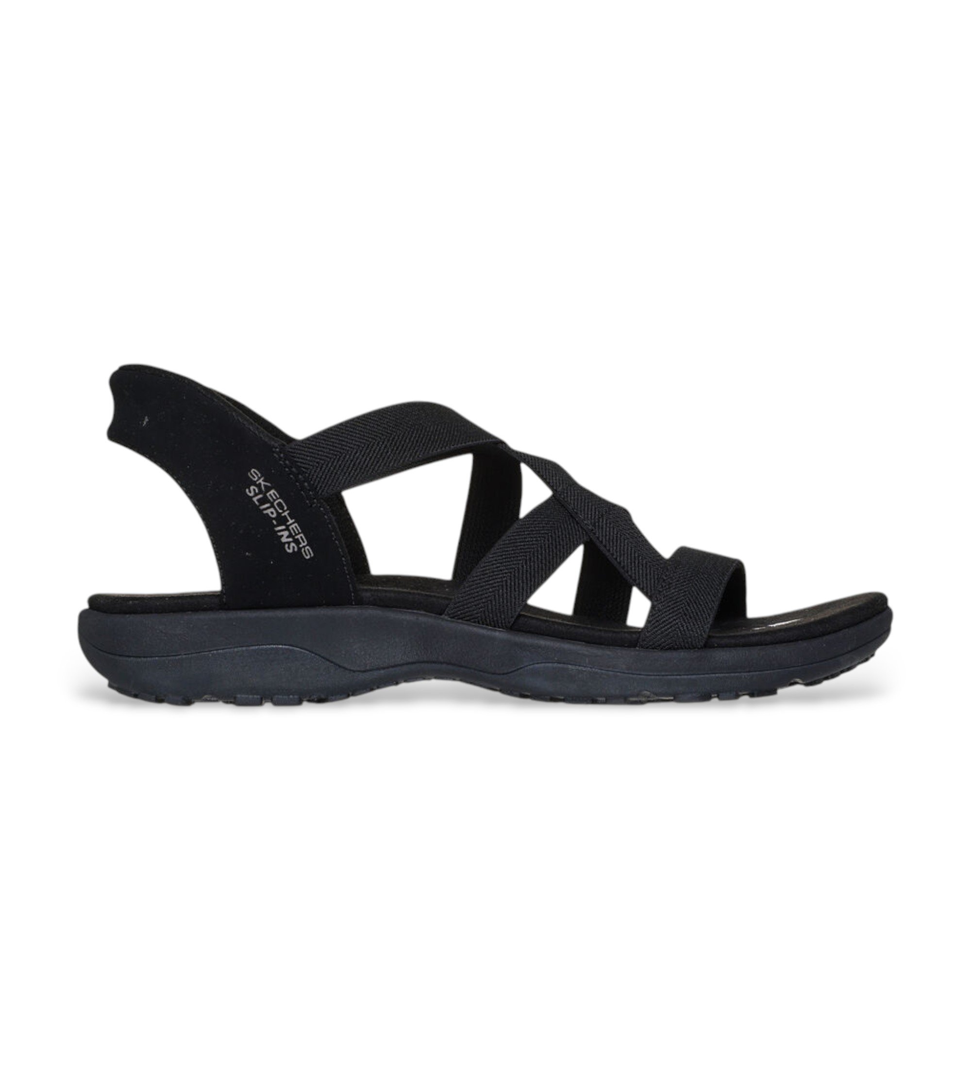 Skechers für Damen. 163460 Sandaletten Reggae Slim - Stretch Flex schwarz (37), Wohnung, Keine, Lässig