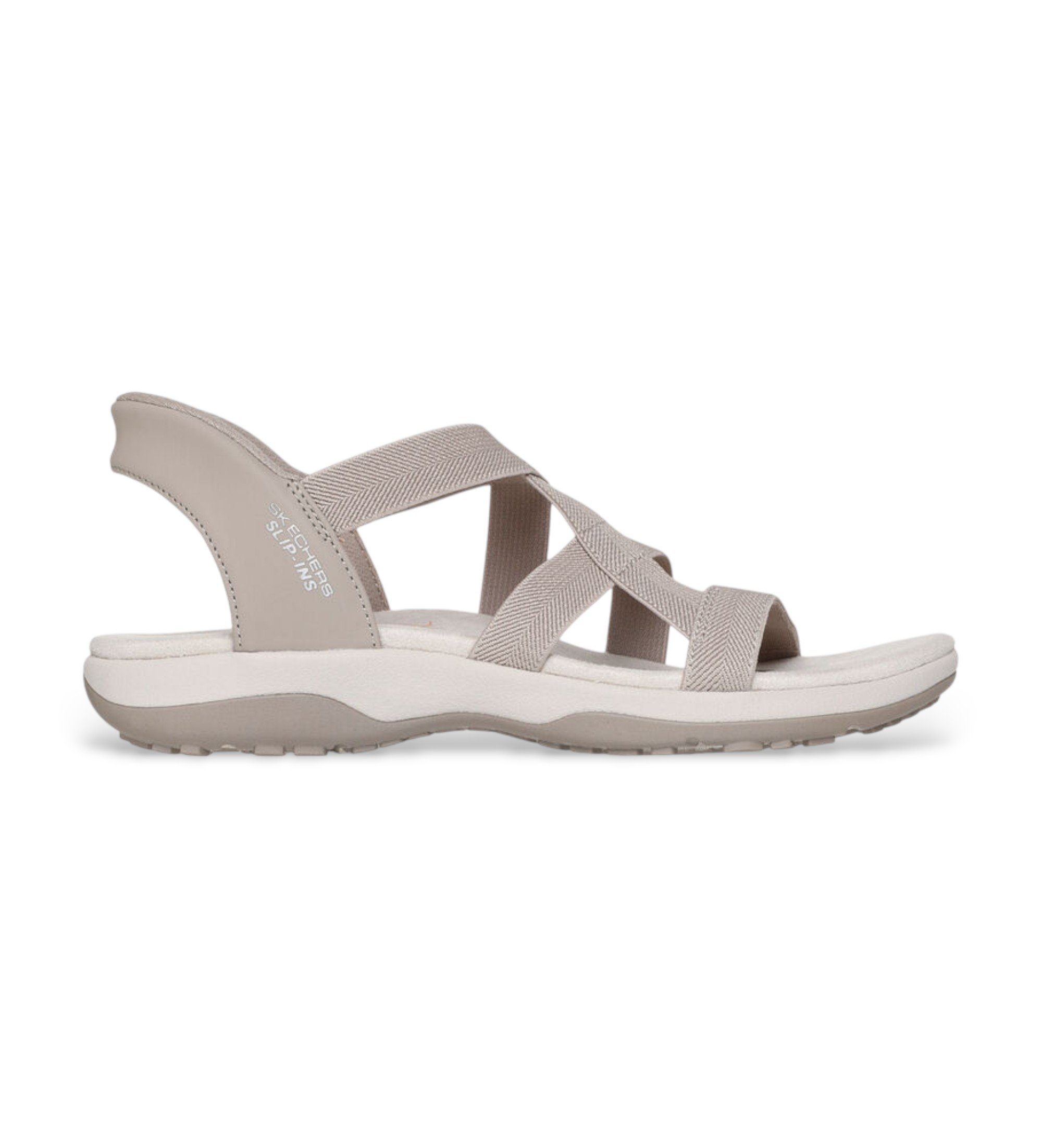 Skechers für Damen. 163460 Sandaletten Reggae Slim - Stretch Flex taupe (38), Wohnung, Keine, Lässig