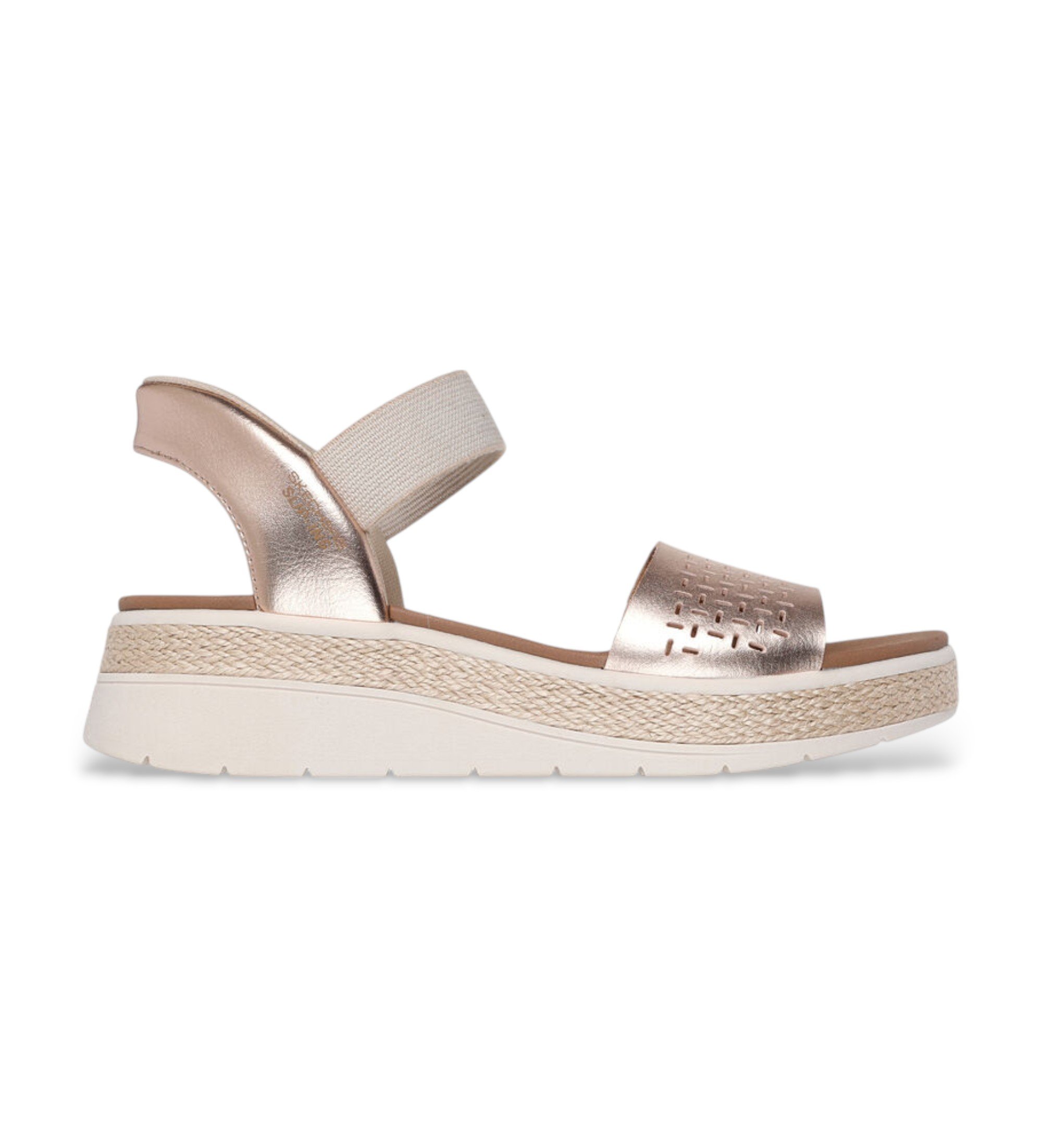 Skechers für Damen. 114415 Slip-ins Sandalen: BOBS Sun Ray - Step Aside Bronze (40), 5 bis 8 cm, Keine, Lässig