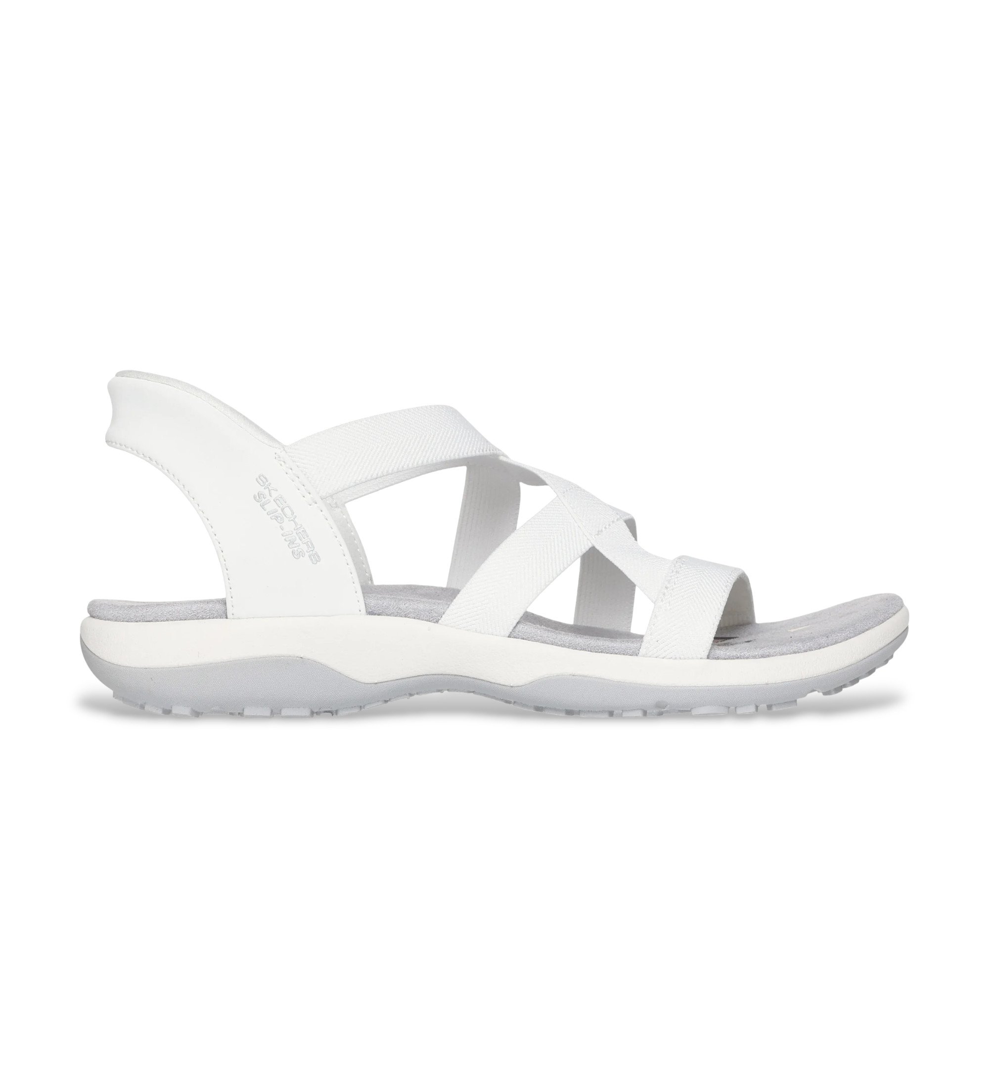 Skechers für Damen. 163460 Sandalen Reggae Slim - Stretch Flex weiß (40), Wohnung, Keine, Lässig
