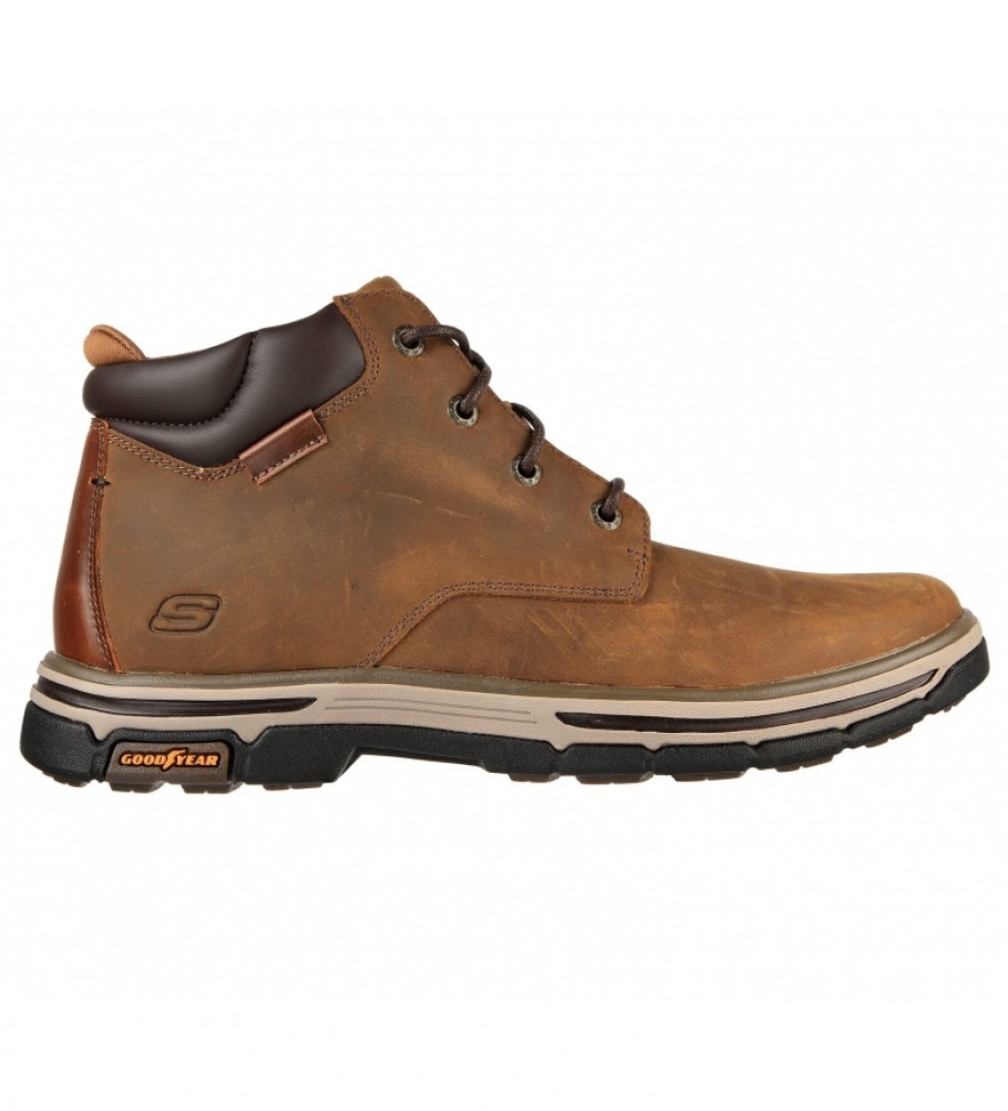 Skechers für Herren. 204394 Lederstiefel Segment 2.0 Brodgen braun (45), Wohnung, Schnürsenkel, Lässig