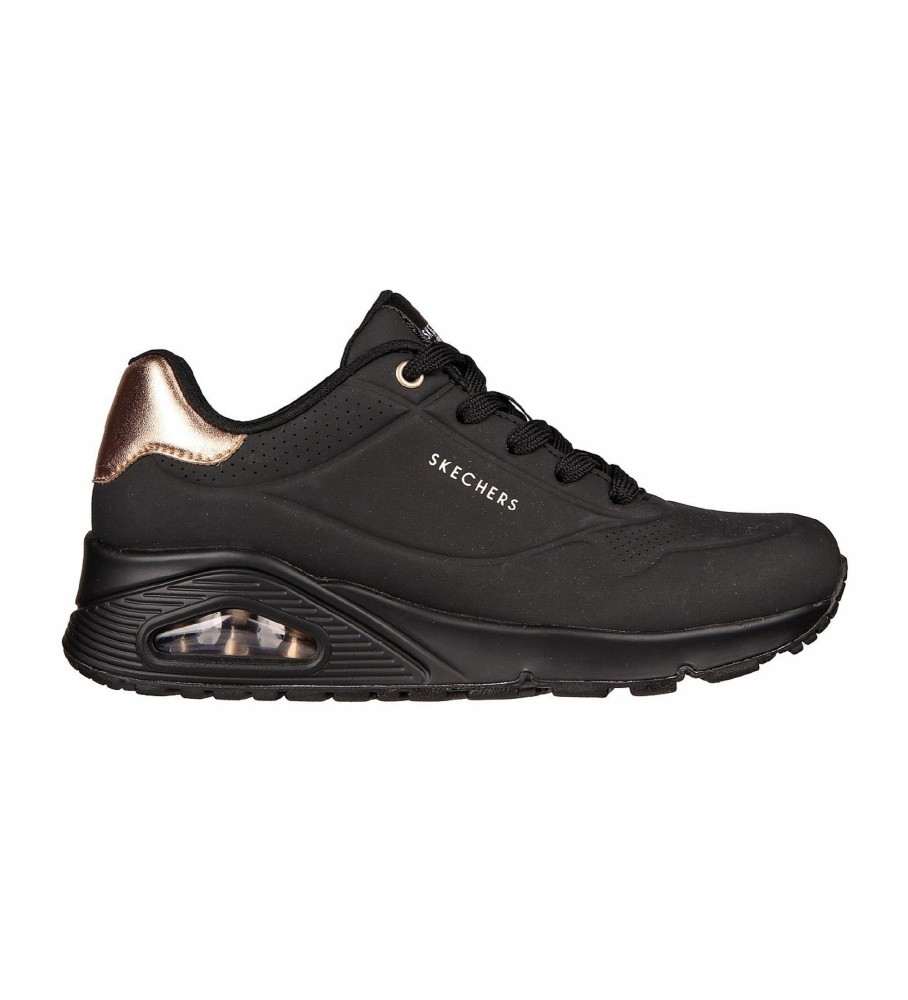 Skechers für Damen. 177094 Sneaker UNO - Golden Air schwarz (36), Stoff, 3 bis 5 cm, Schnürsenkel, Lässig