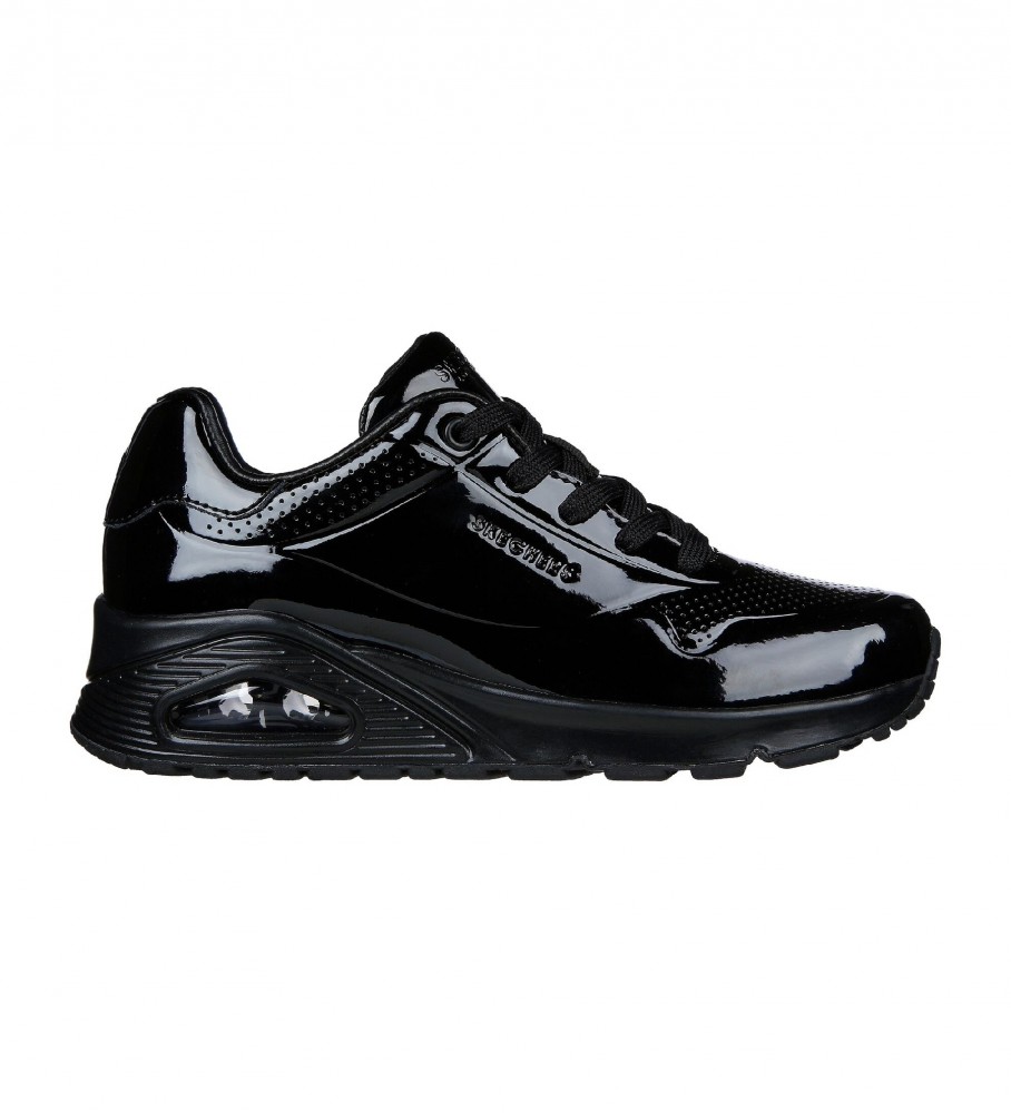Skechers für Damen. 177142 UNO Street Sneakers schwarz (40), 1 bis 3 cm, Schnürsenkel, Lässig