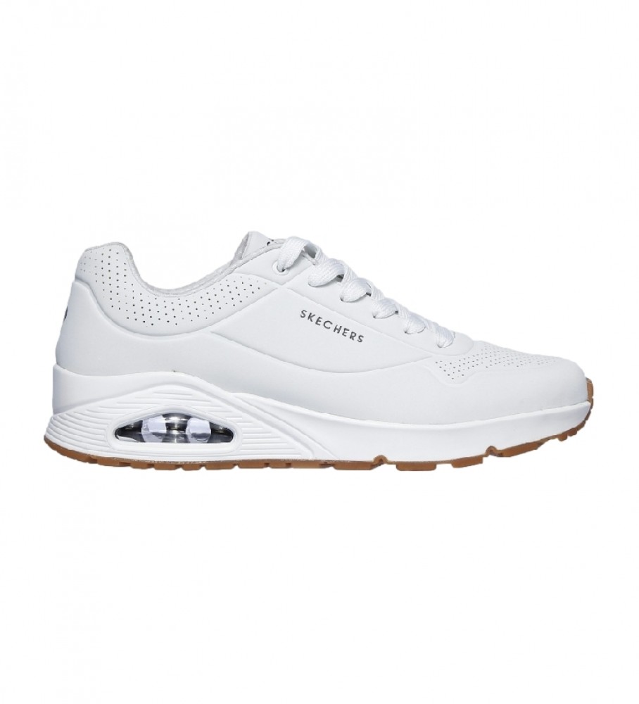 Skechers für Herren. 52458 Uno Stand On Air Turnschuhe weiß (44), Wohnung, 1 bis 3 cm, Schnürsenkel, Lässig, Sportlich, Laufen